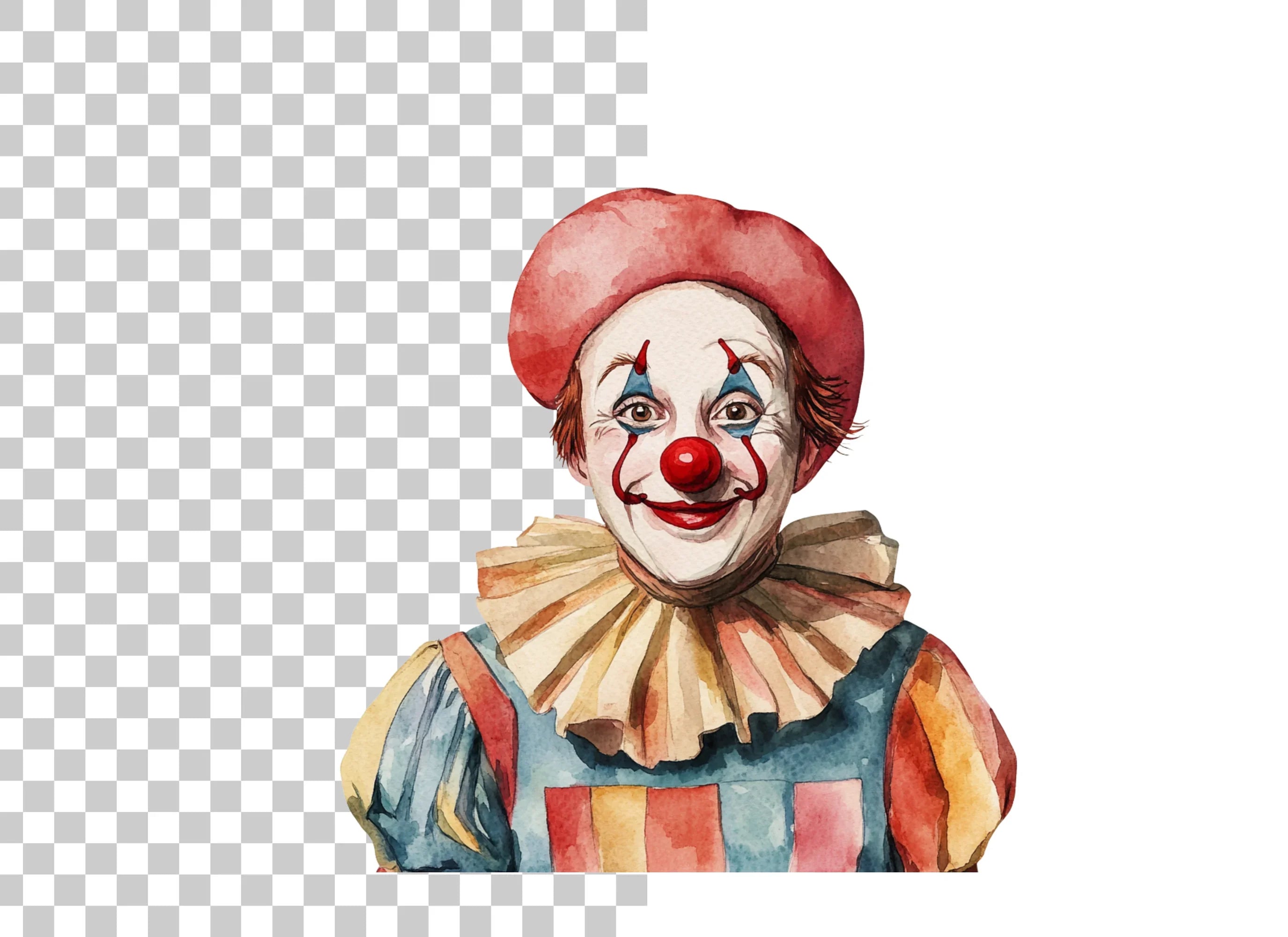 Happy Clown Faces Clipart Bundle