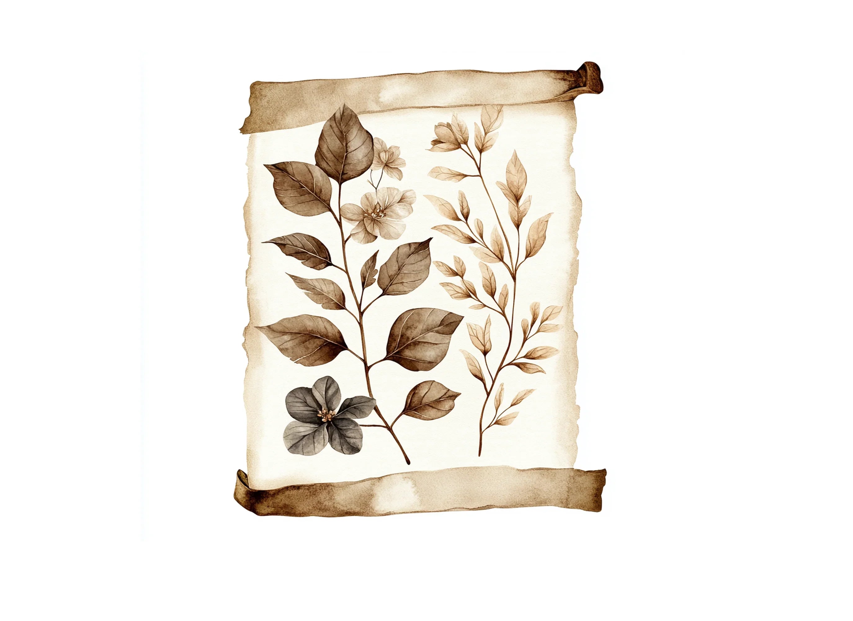 Vintage Floral Scroll Clipart Bundle