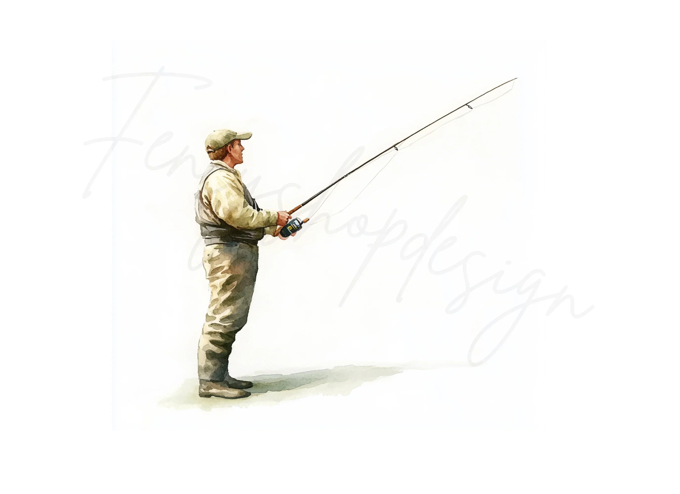 Fly Fishing Man Clipart Bundle