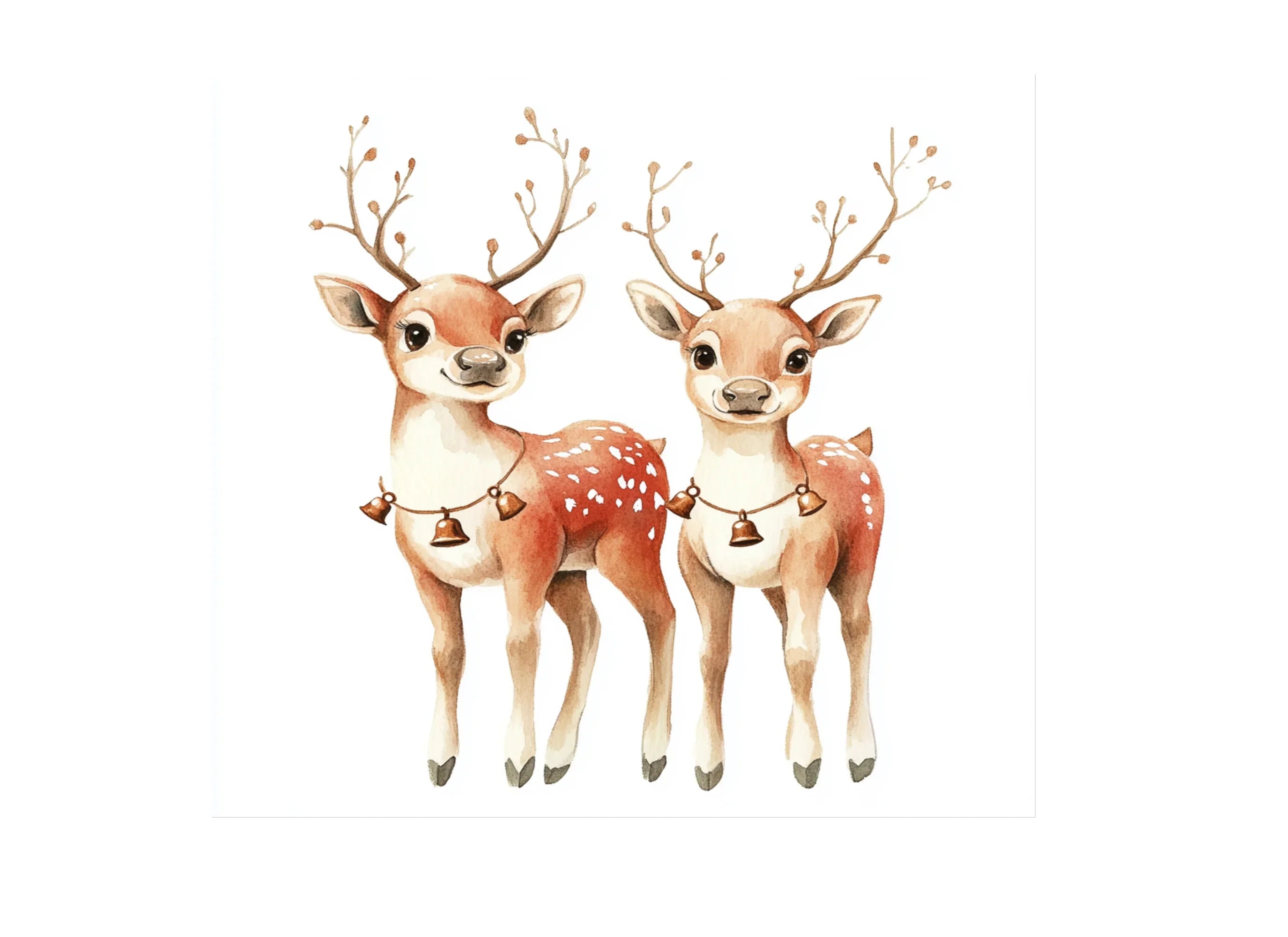 Cute Christmas Reindeer Clipart Bundle