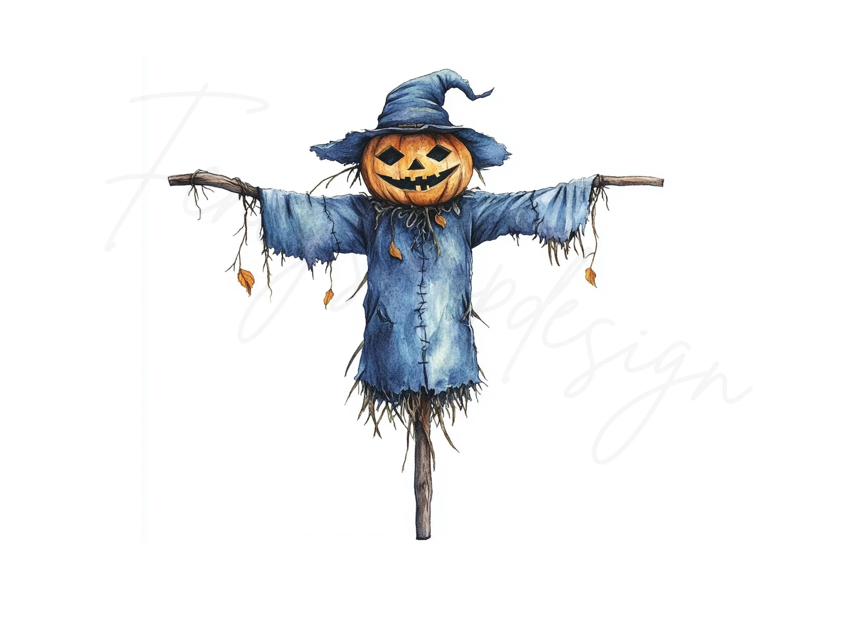 Cute Scarecrow Halloween Clipart Bundle