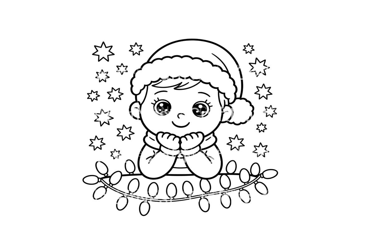 Christmas Baby and Teddy Bear Coloring Books