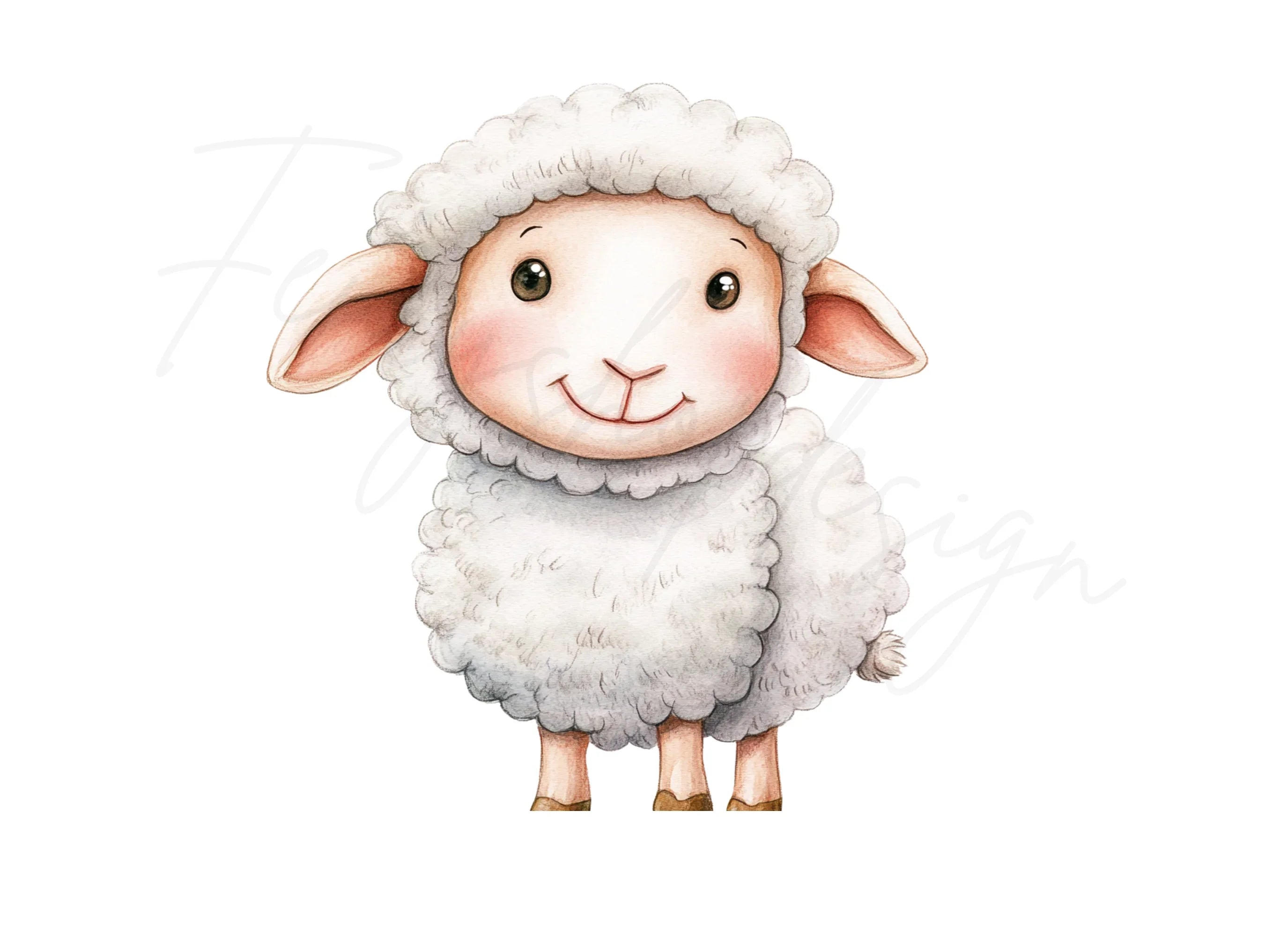 Cute Baby Sheep Clipart Bundle