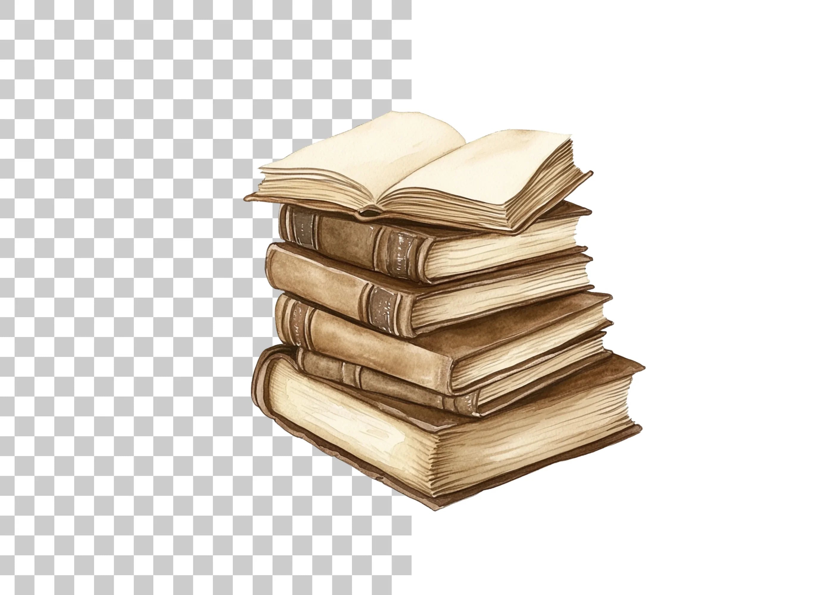 Open Book Stack Clipart Bundle