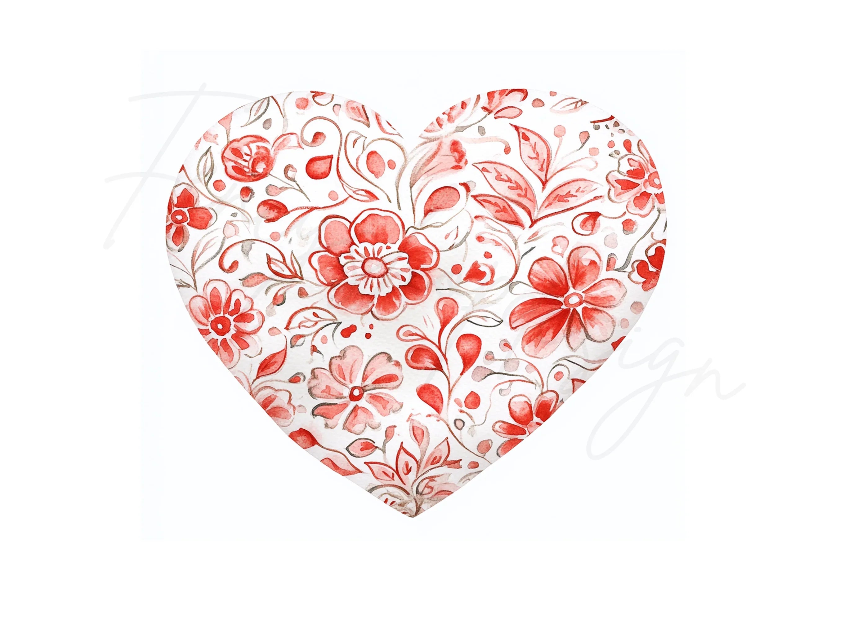 Floral Patterned Hearts Clipart Bundle