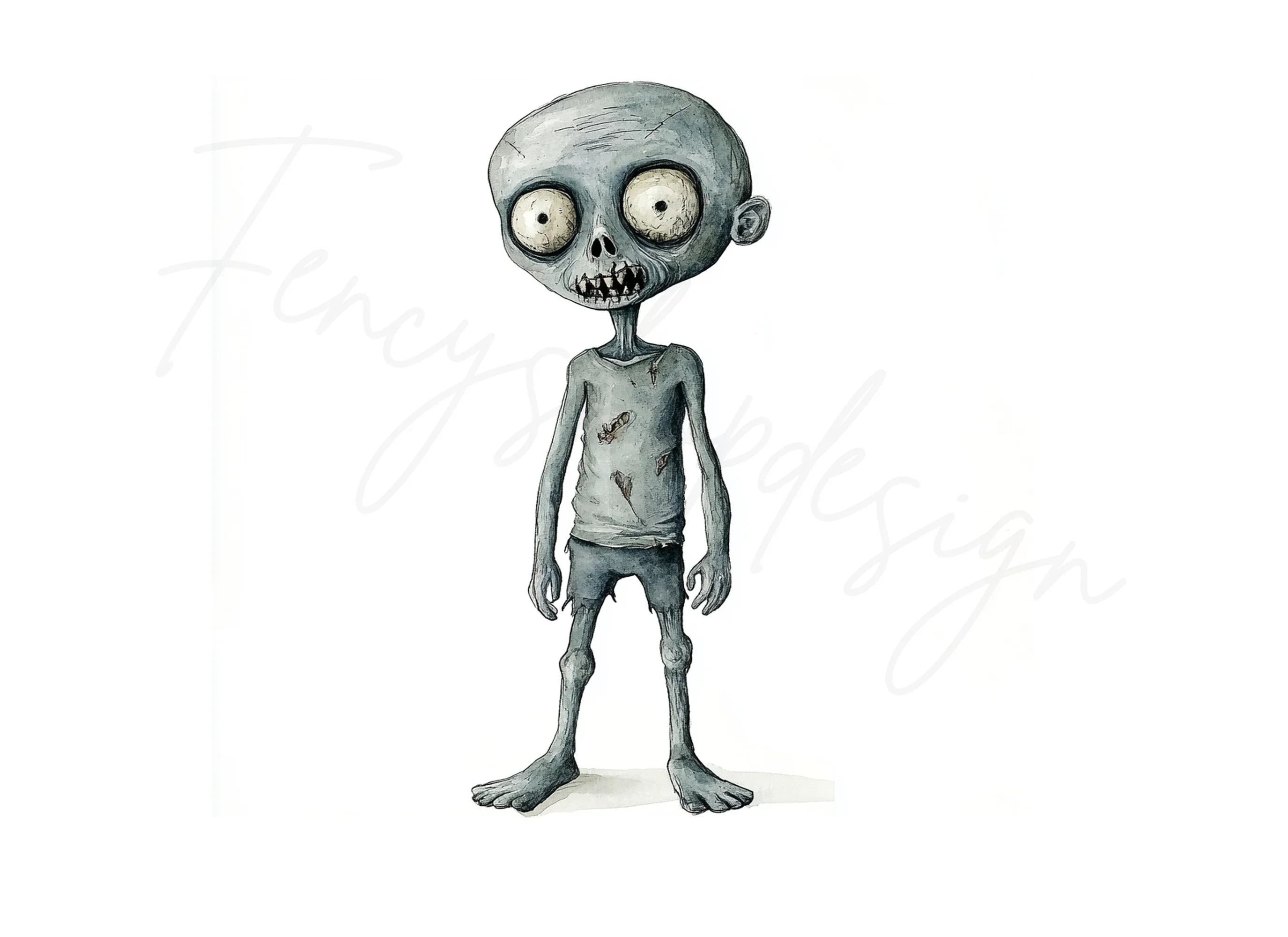Cute Zombie Clipart Bundle