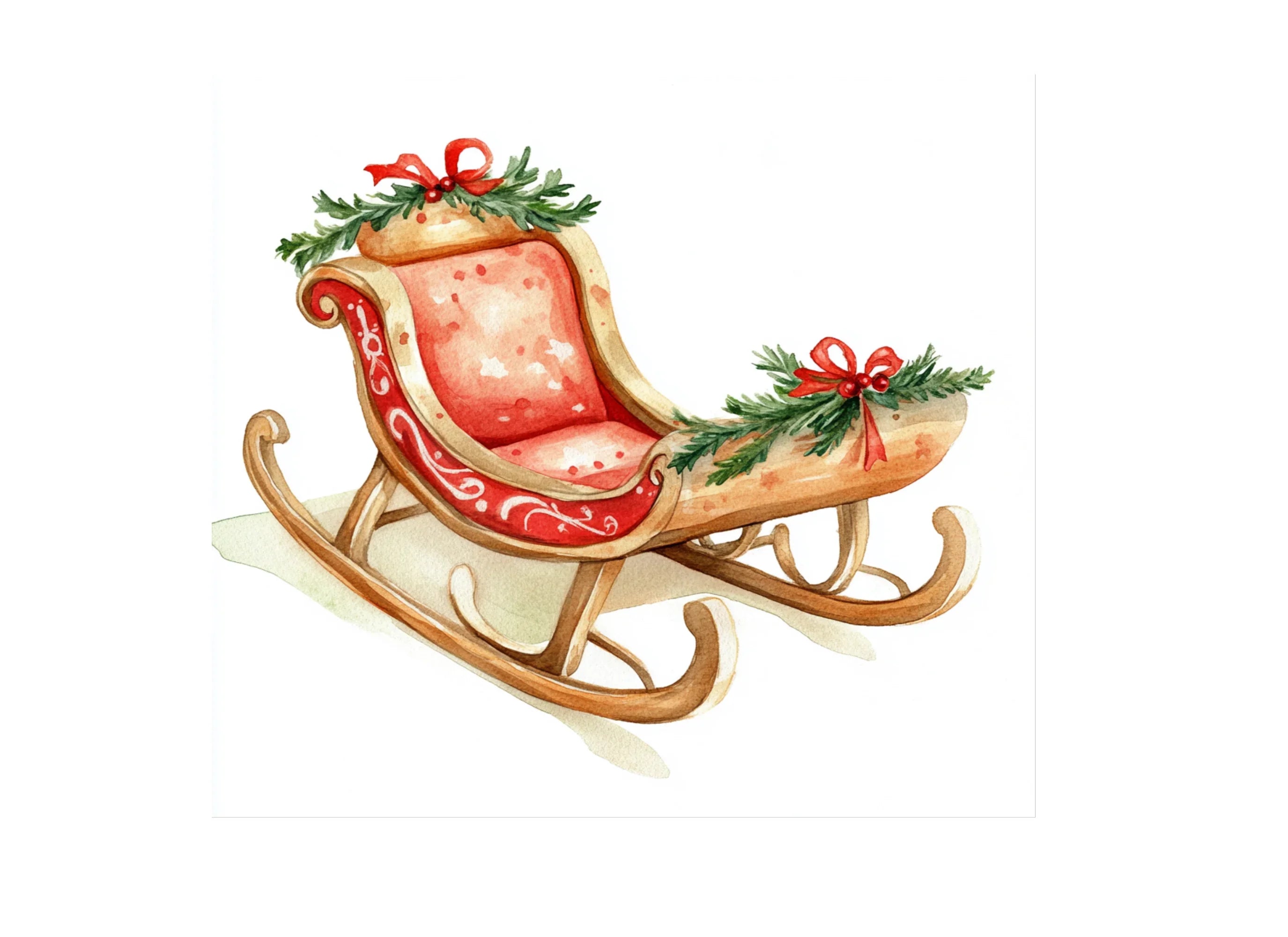 Christmas Sleigh Clipart Bundle