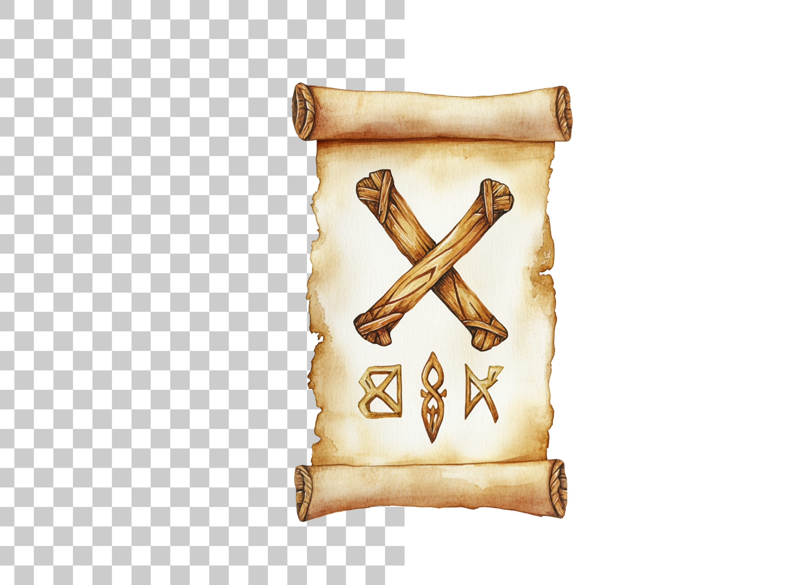 Ancient Runic Scroll Clipart Bundle