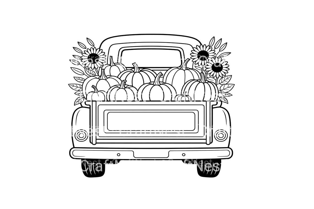 Fall Truck with Pumpkins Coloring Books