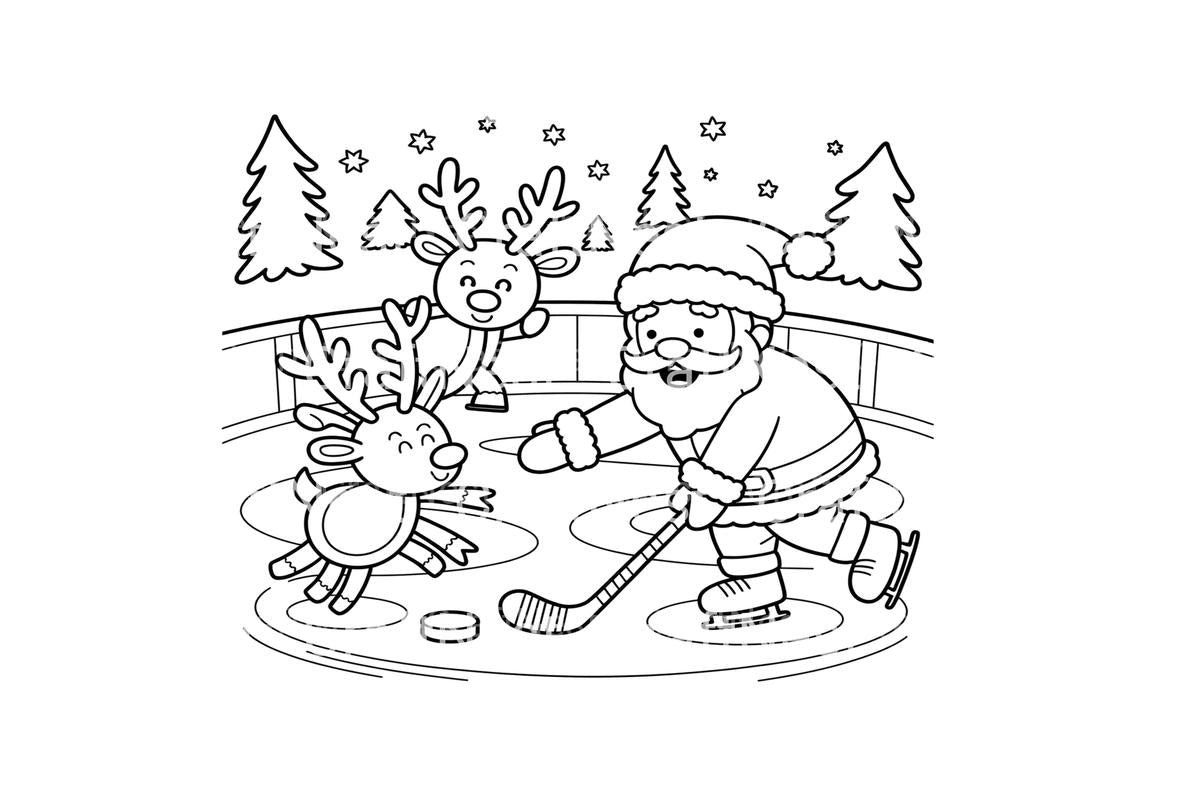 Santa Claus Hockey Coloring Books
