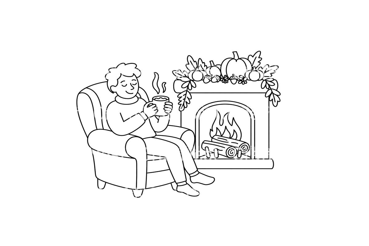 Cozy Fireplace Coloring Books
