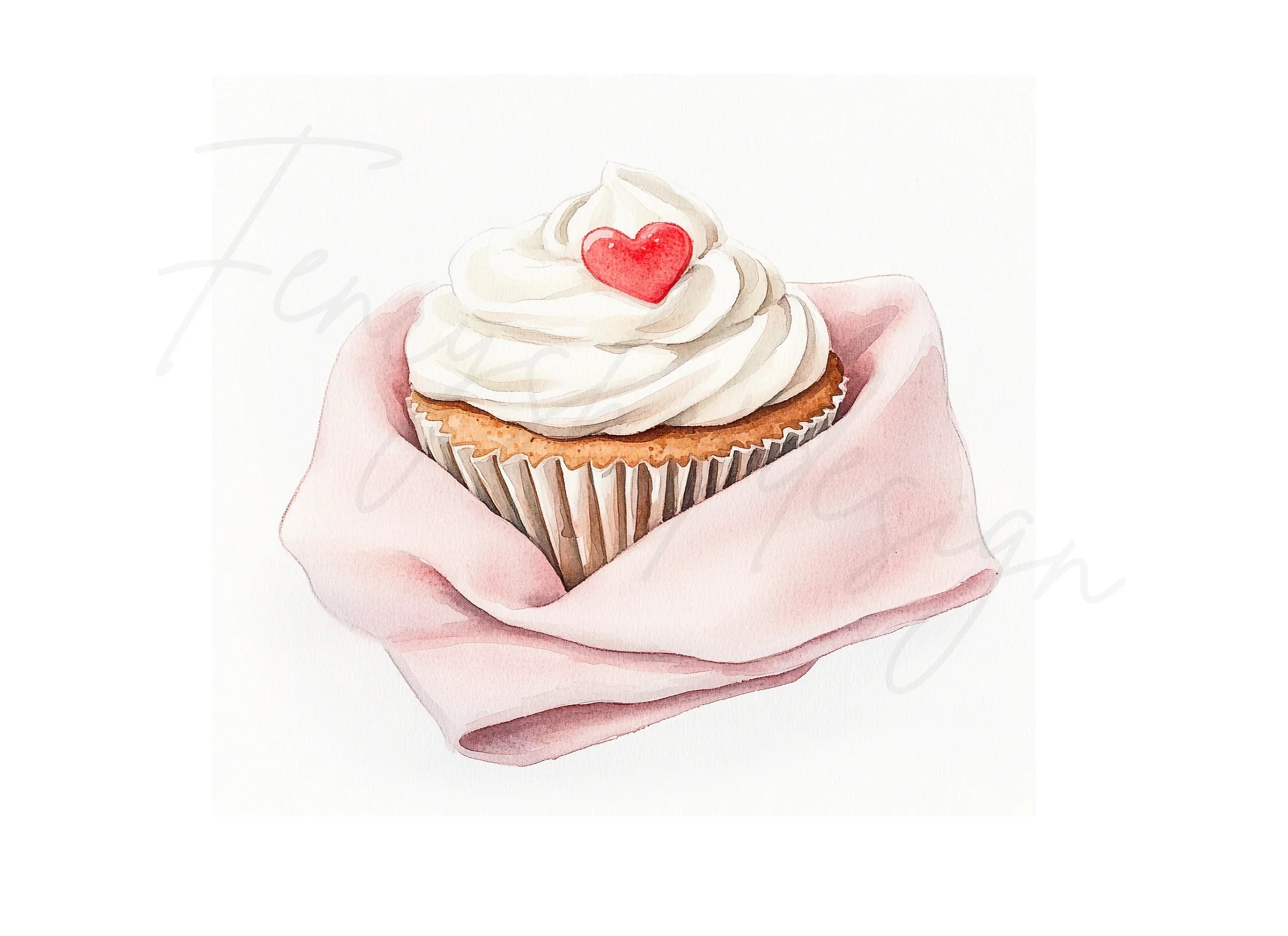 Valentine's Day Cupcake Clipart Bundle