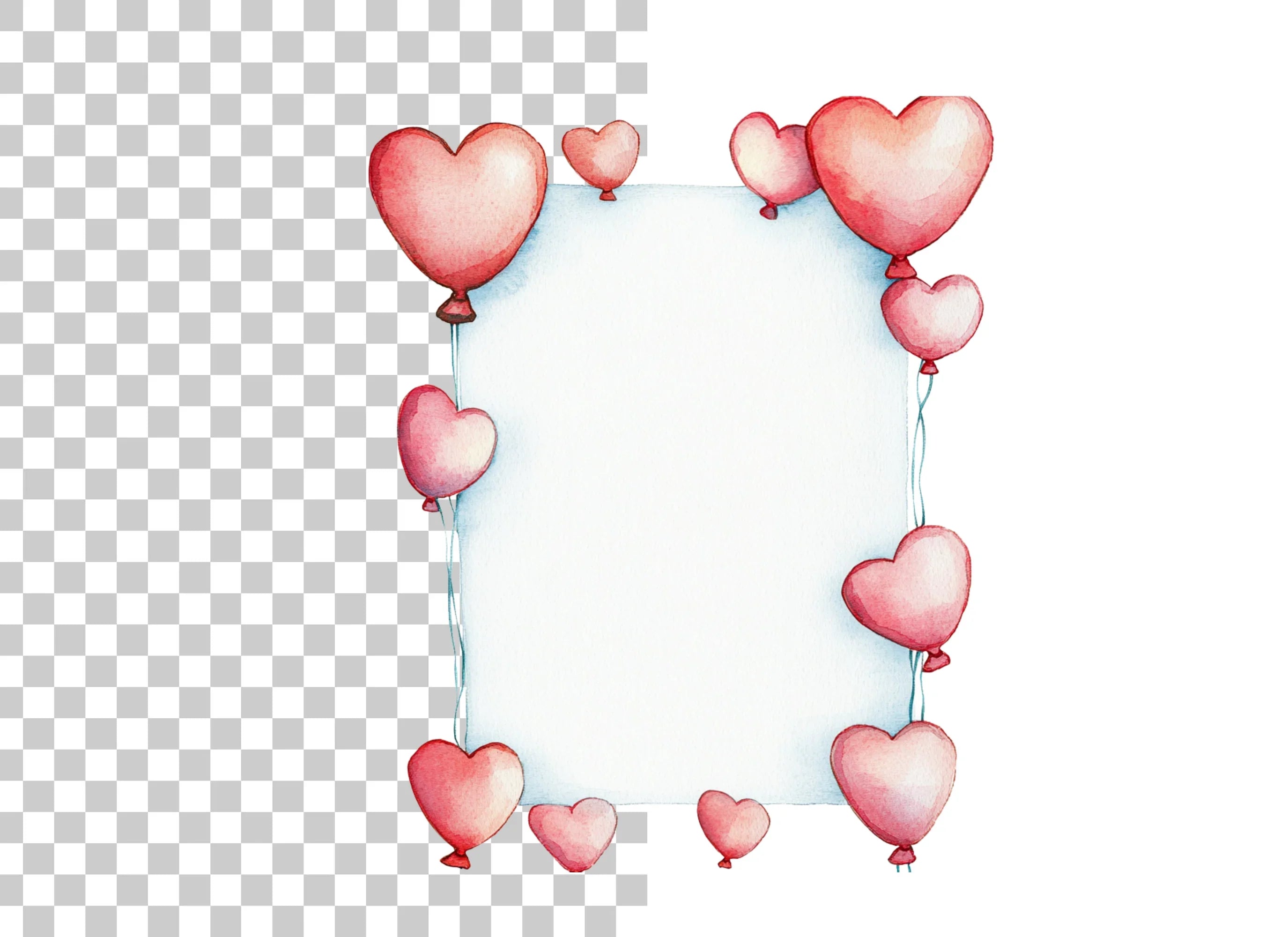 Heart Balloon Frame Clipart Bundle