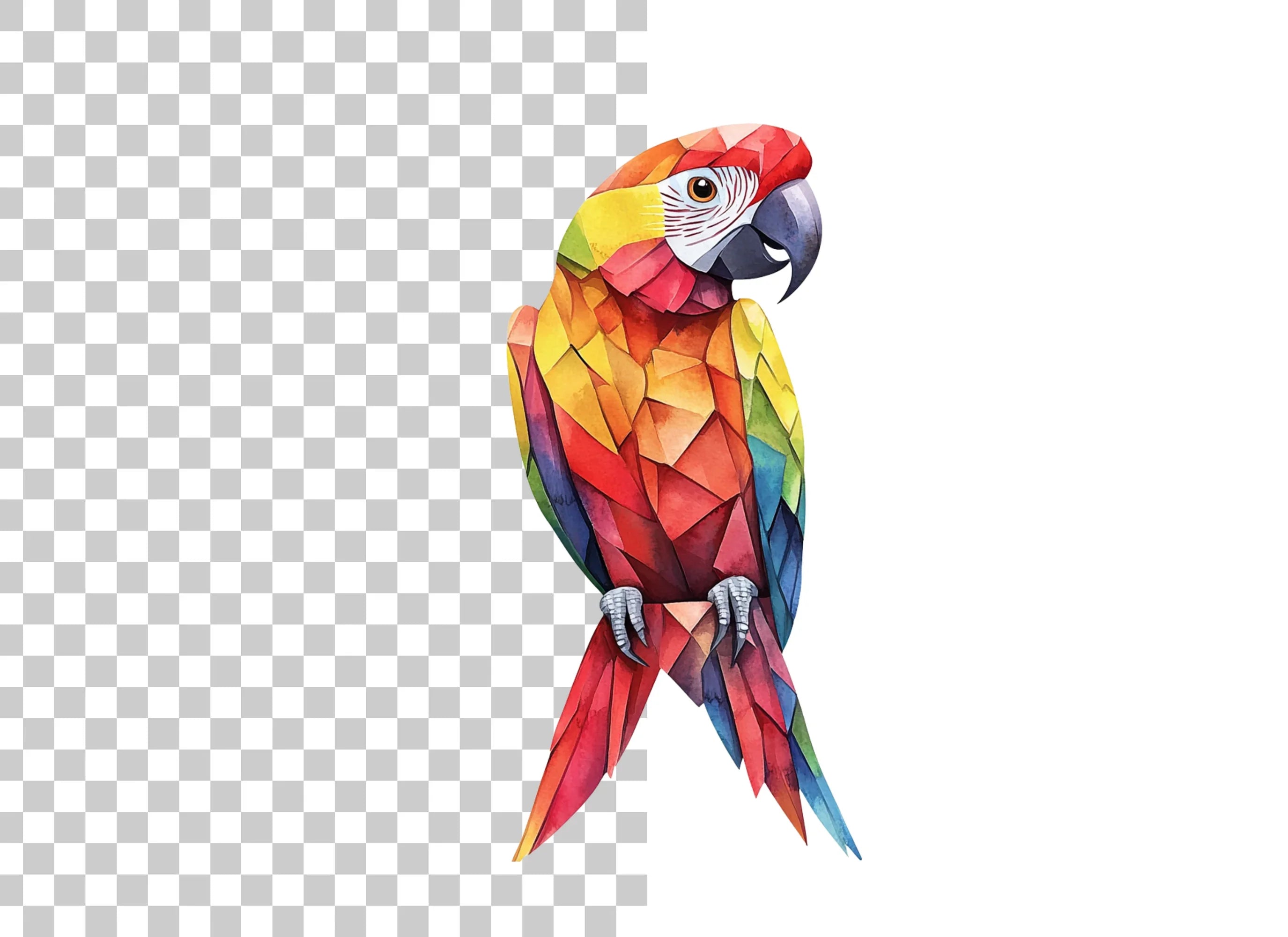 Geometric Parrot Clipart Bundle