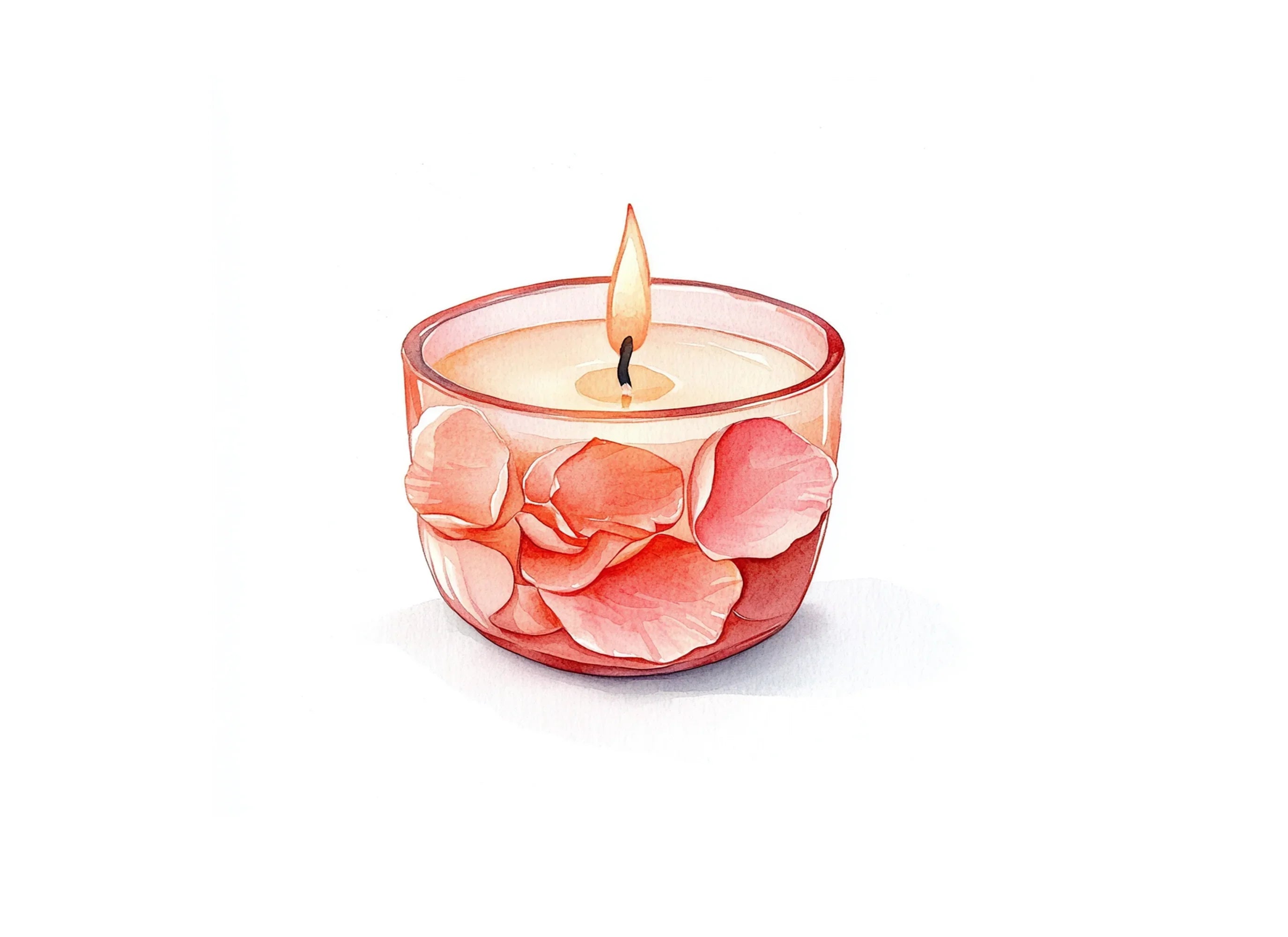Scented Candle with Rose Petals Clipart Bundle