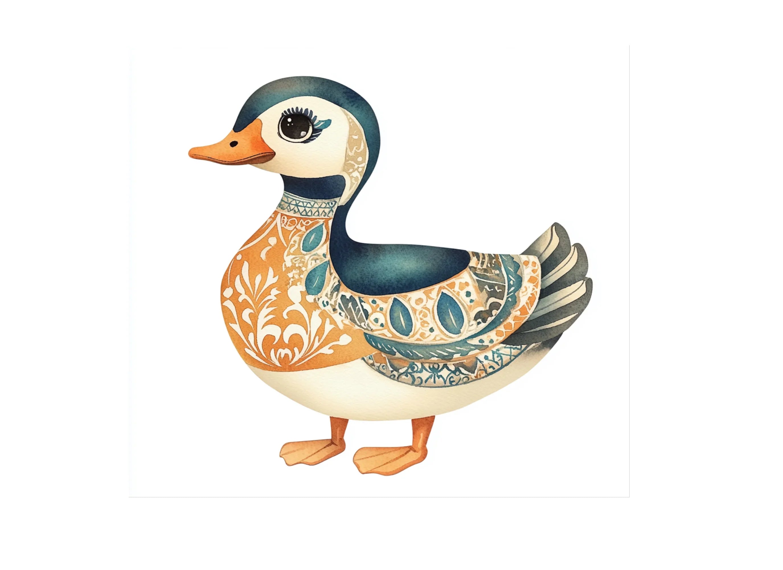 Ornate Patterned Duck Clipart Bundle