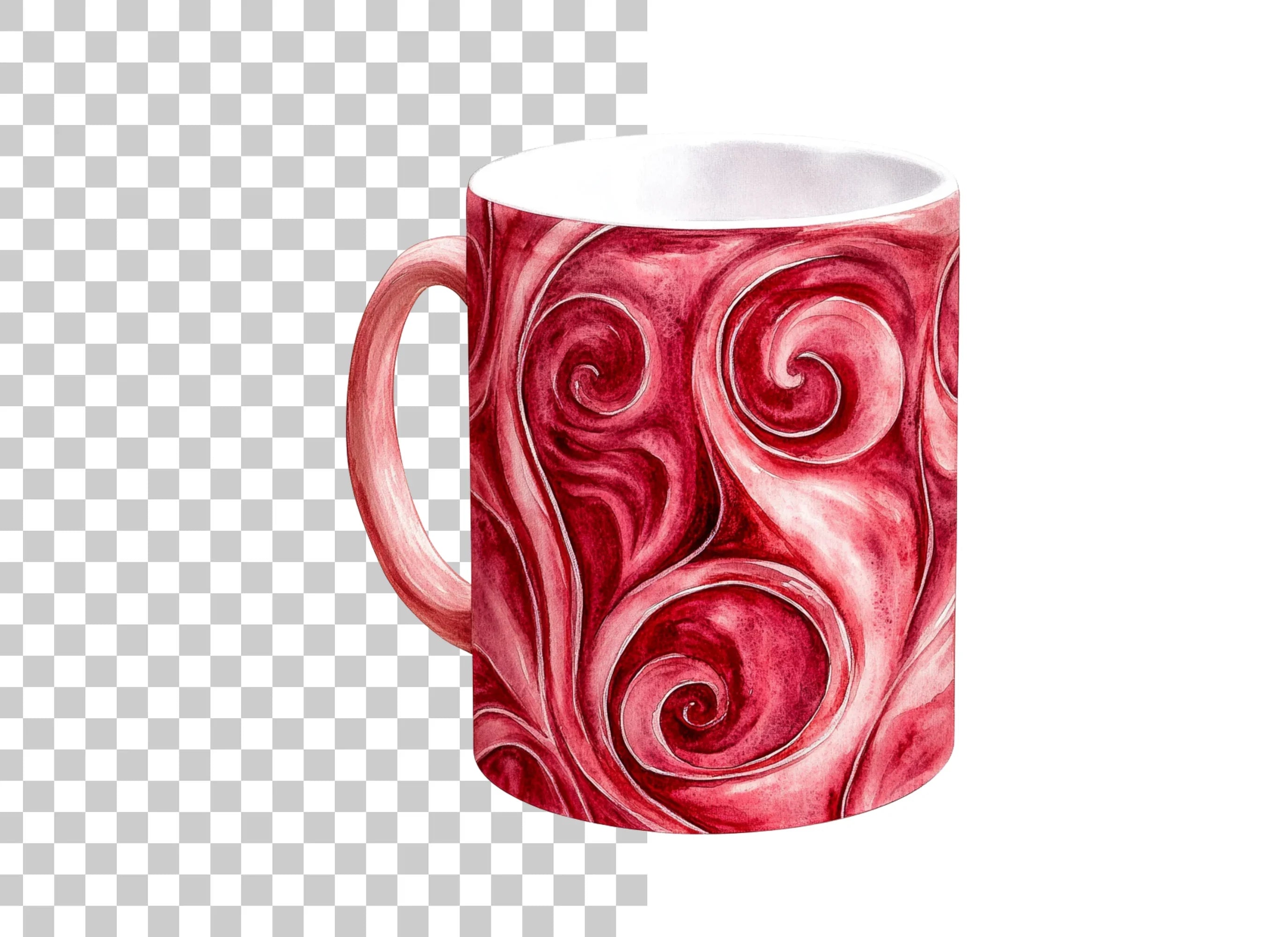 Swirling Red Abstract Clipart Bundle