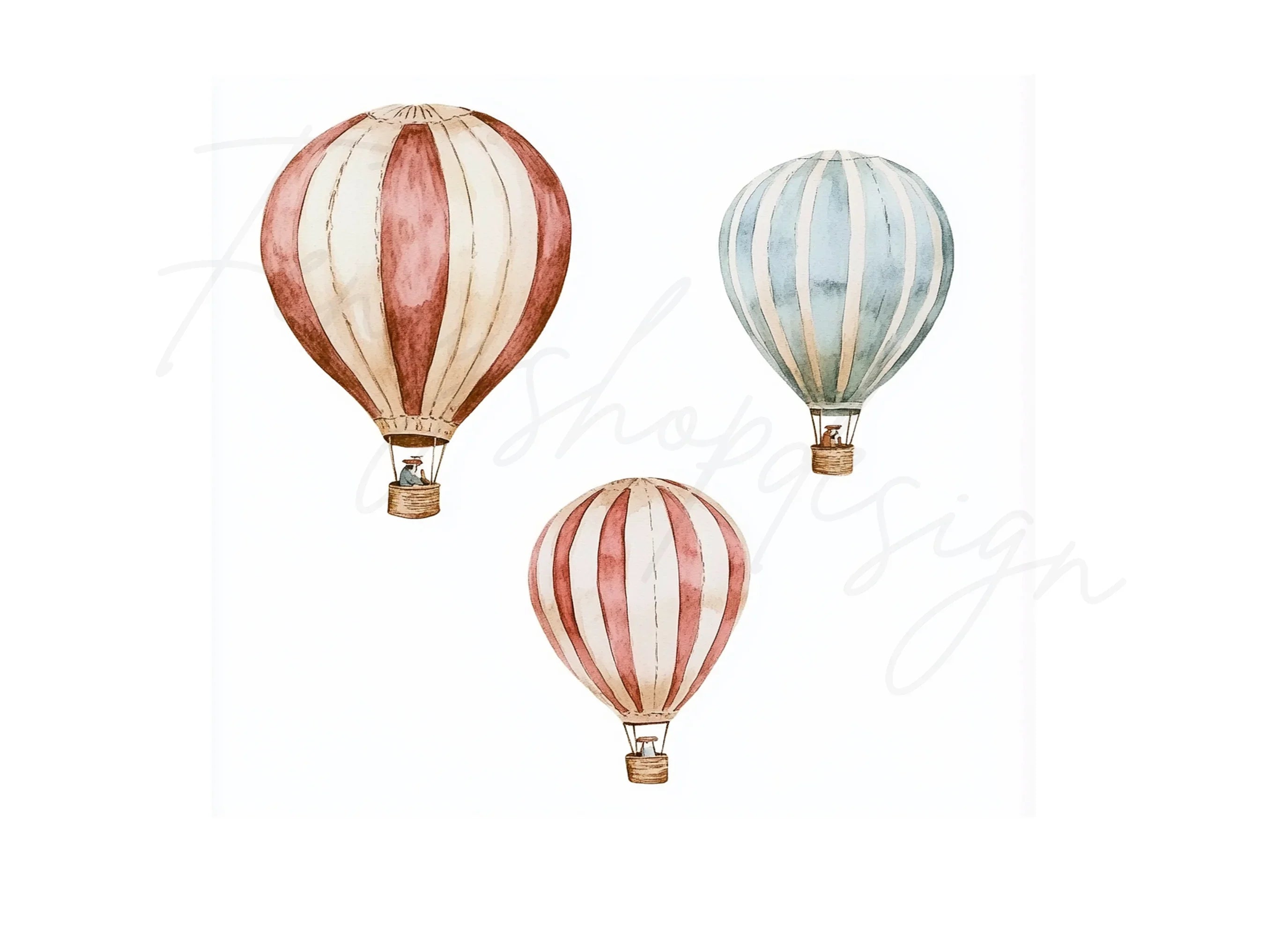 Hot Air Balloon Clipart Bundle