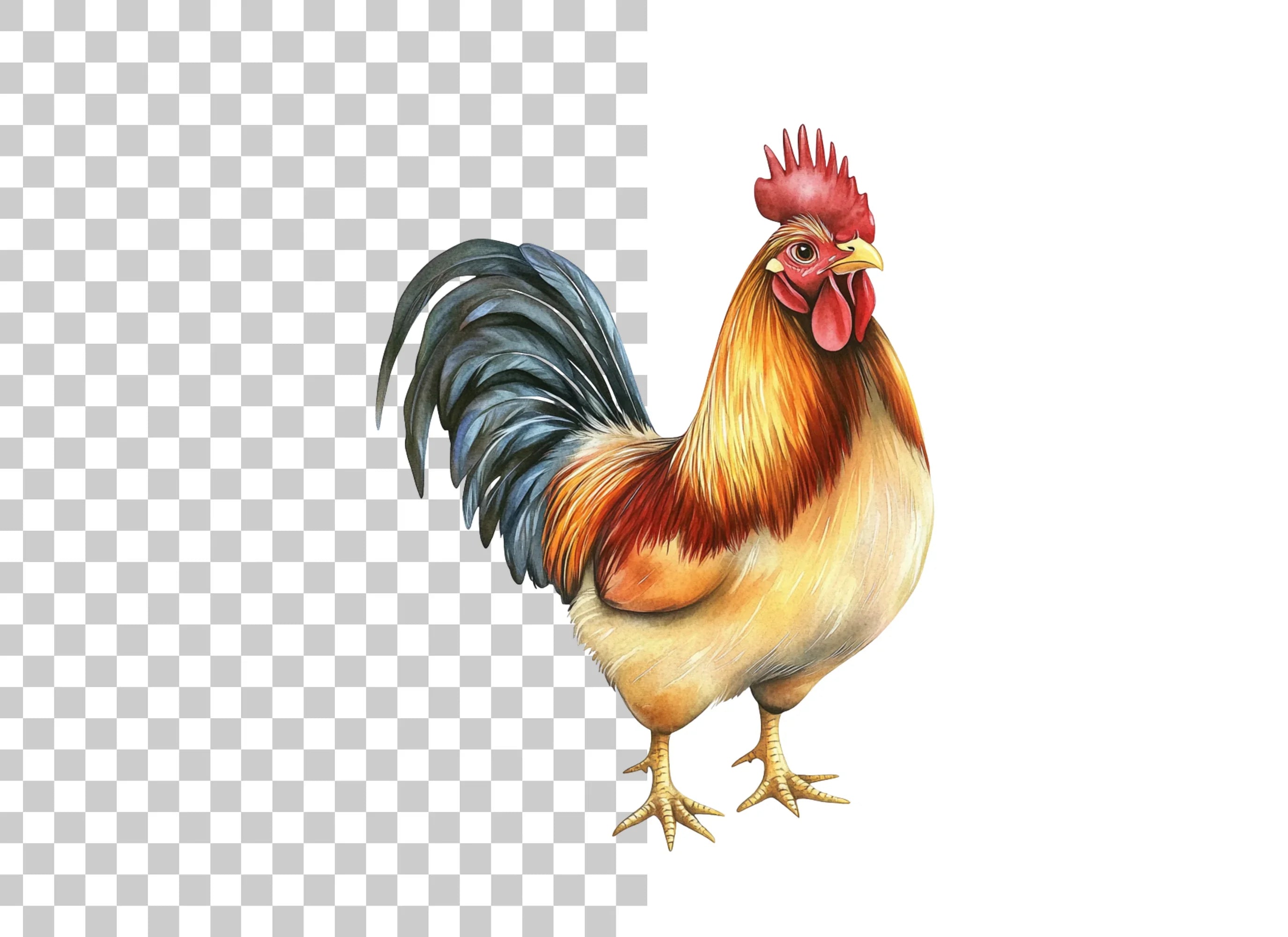 Realistic Rooster Clipart Bundle