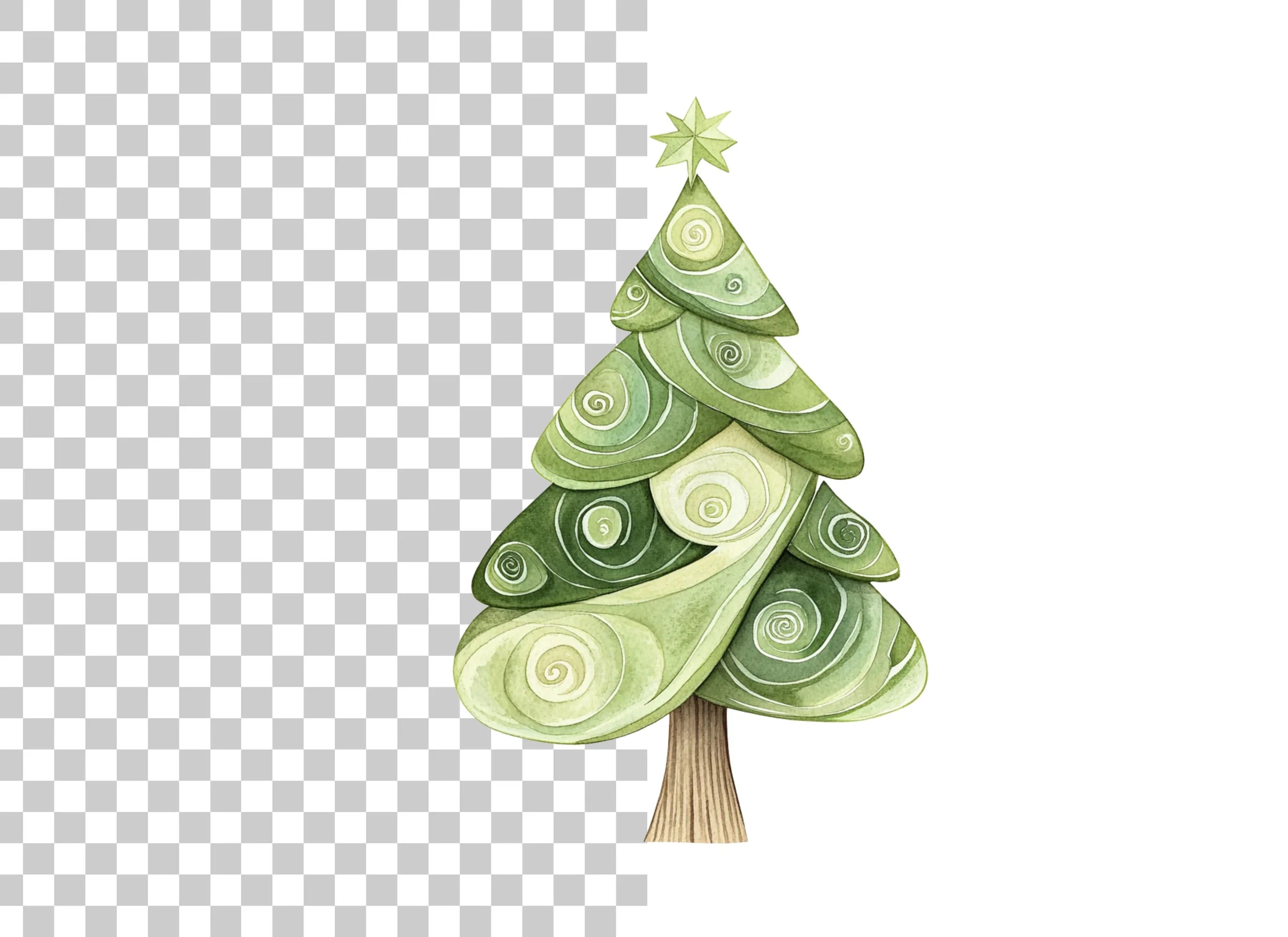 Whimsical Christmas Tree Clipart Bundle