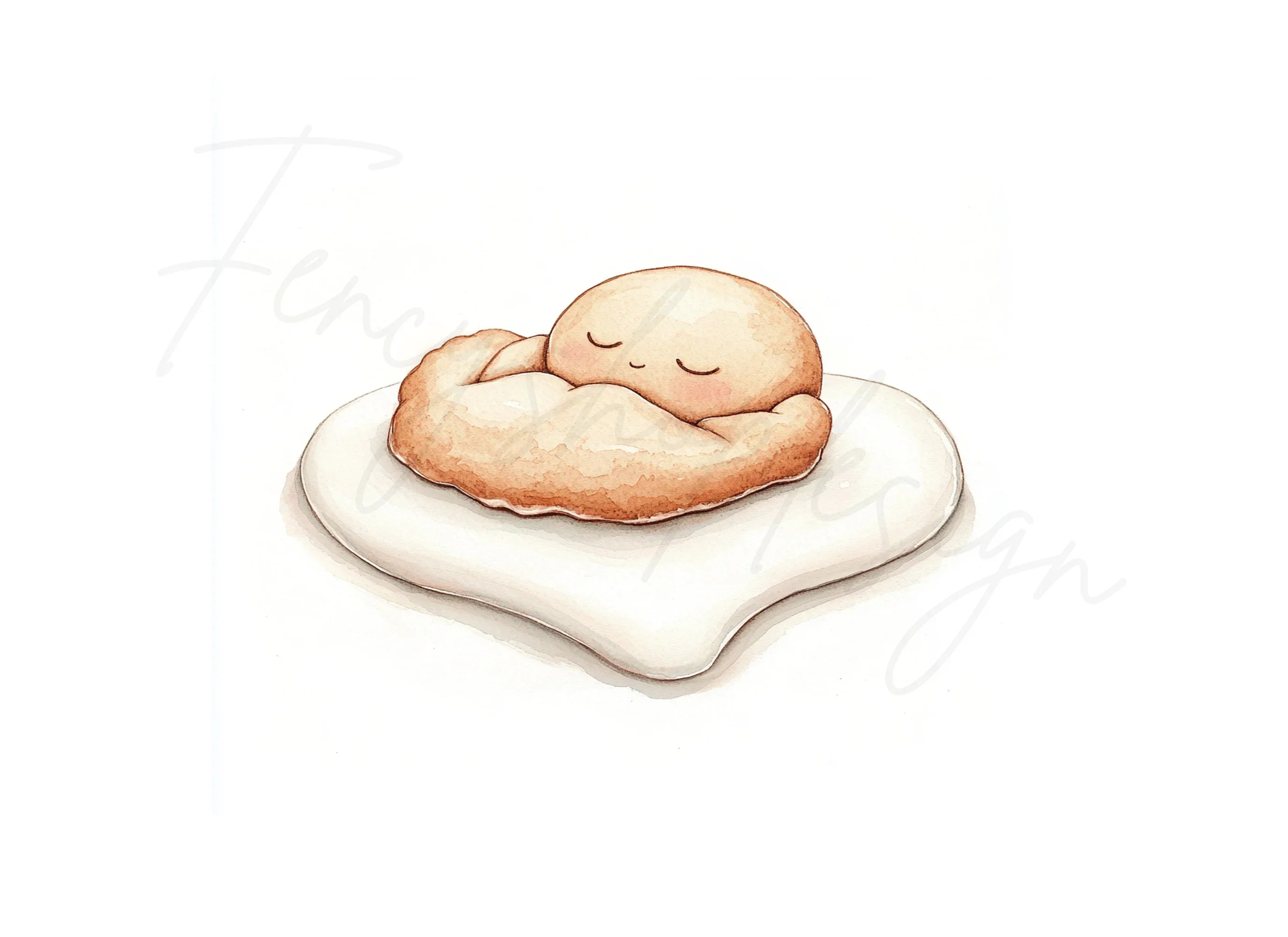 Sleeping Cookie in Heart Clipart Bundle