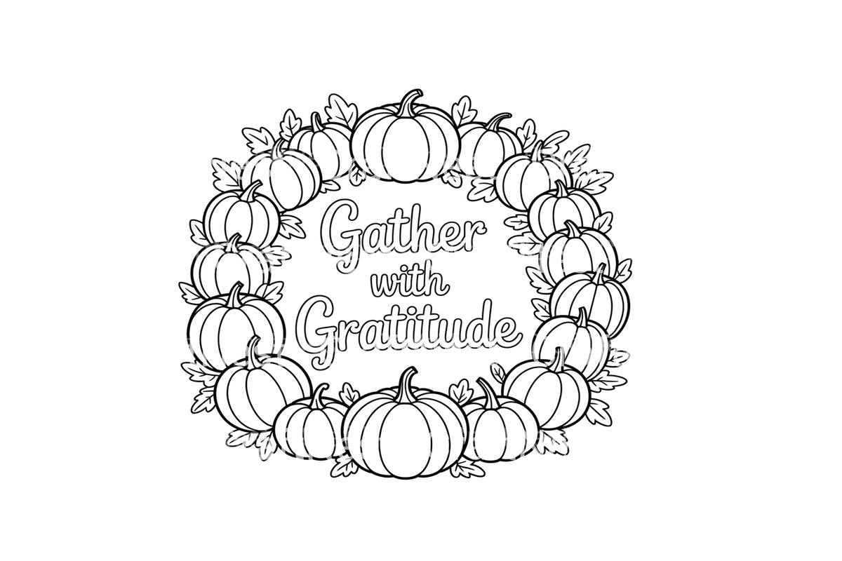 Thanksgiving Wreath Coloring Books