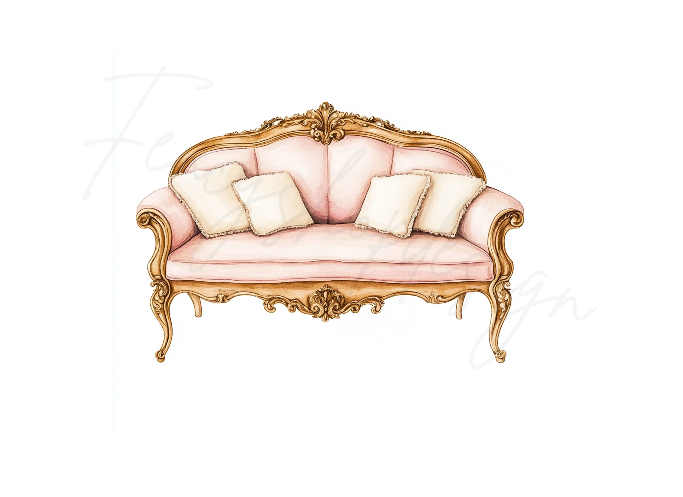Luxury Vintage Sofas Clipart Bundle