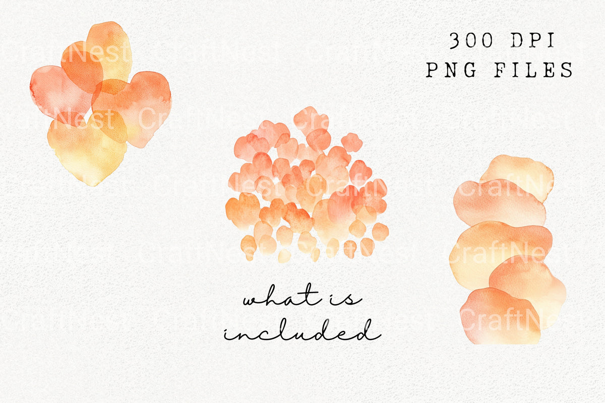 Peach Blobs Clipart Bundle