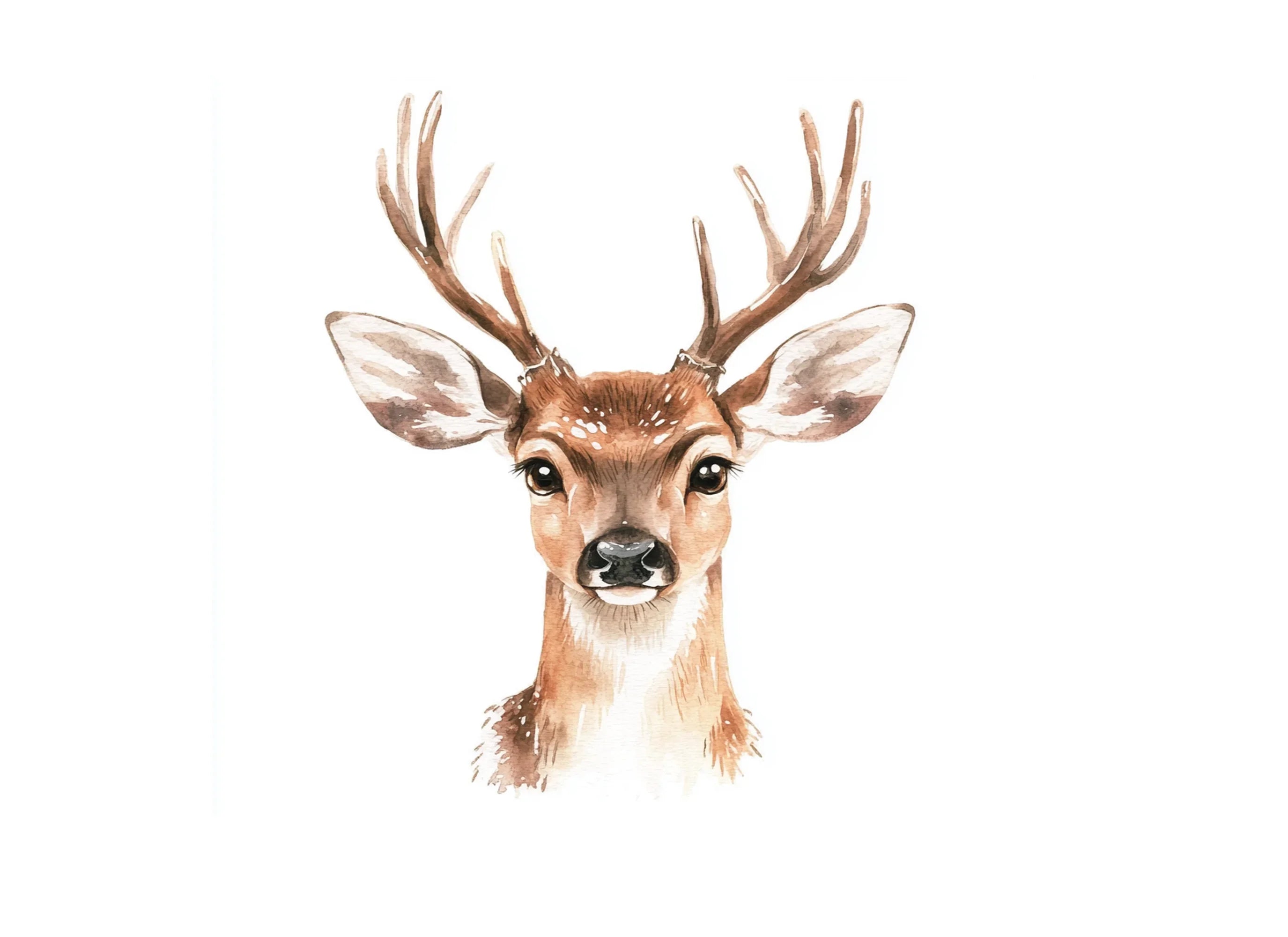 Natural Deer Head Clipart Bundle