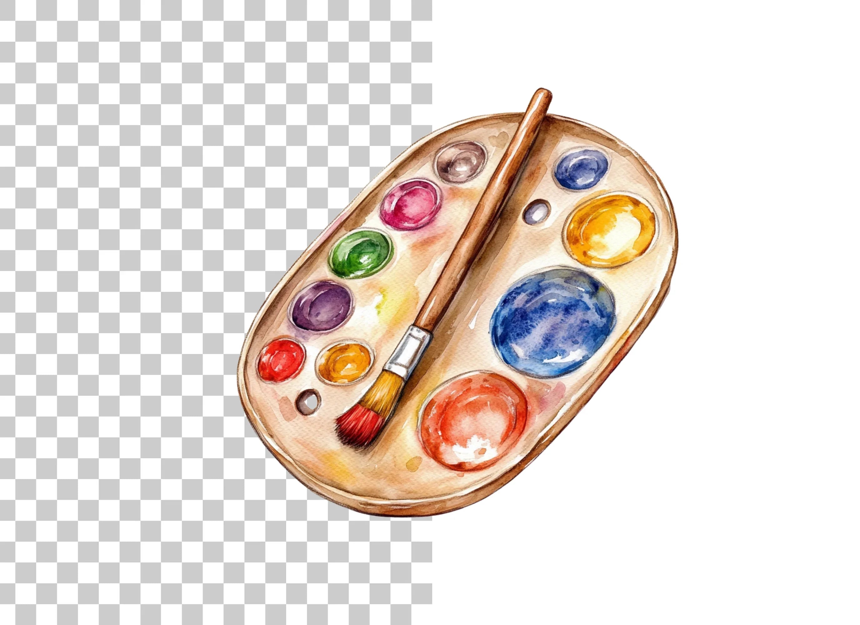 Single Paint Palette Clipart Bundle