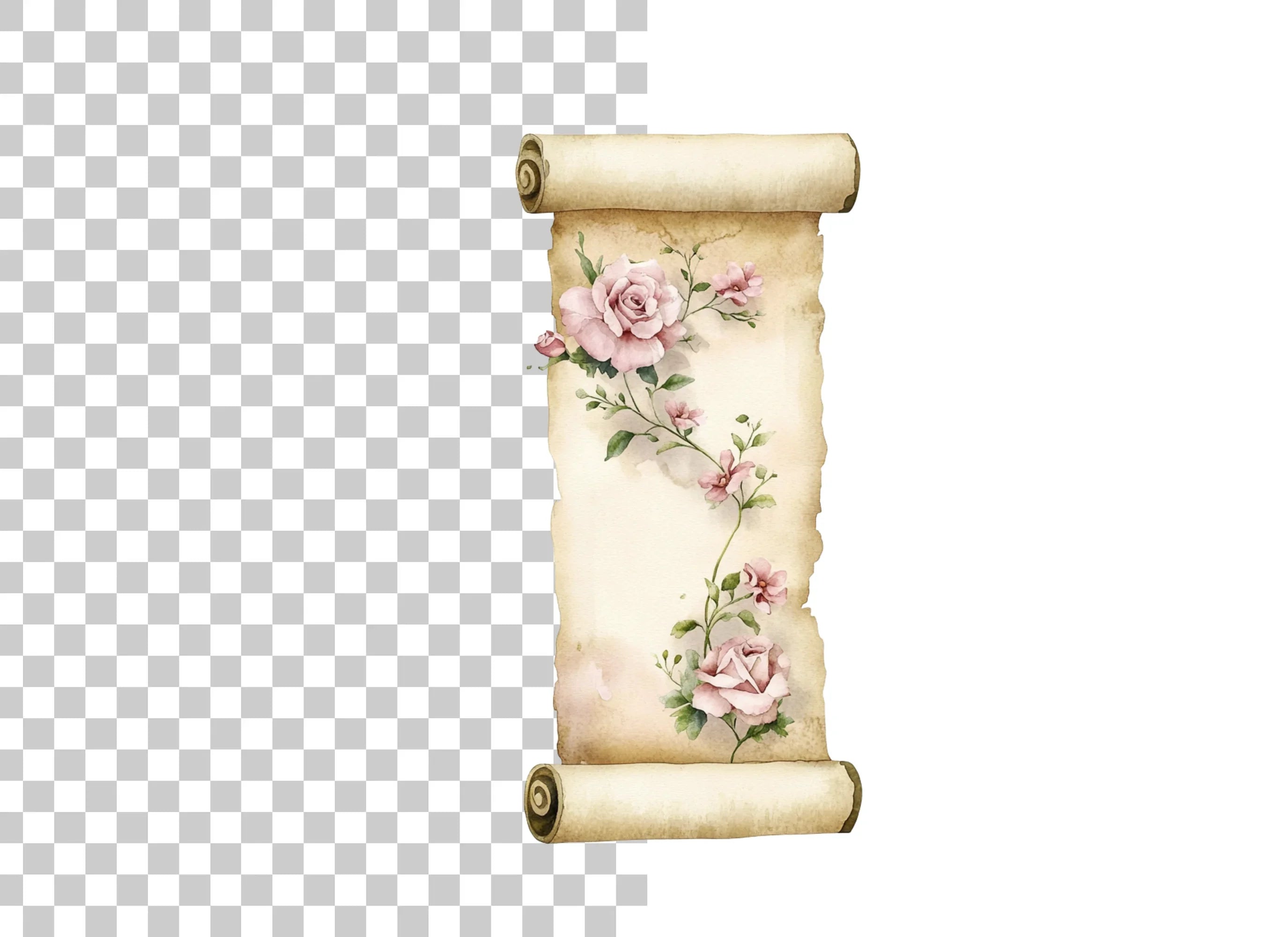 Vintage Floral Scroll Clipart Bundle