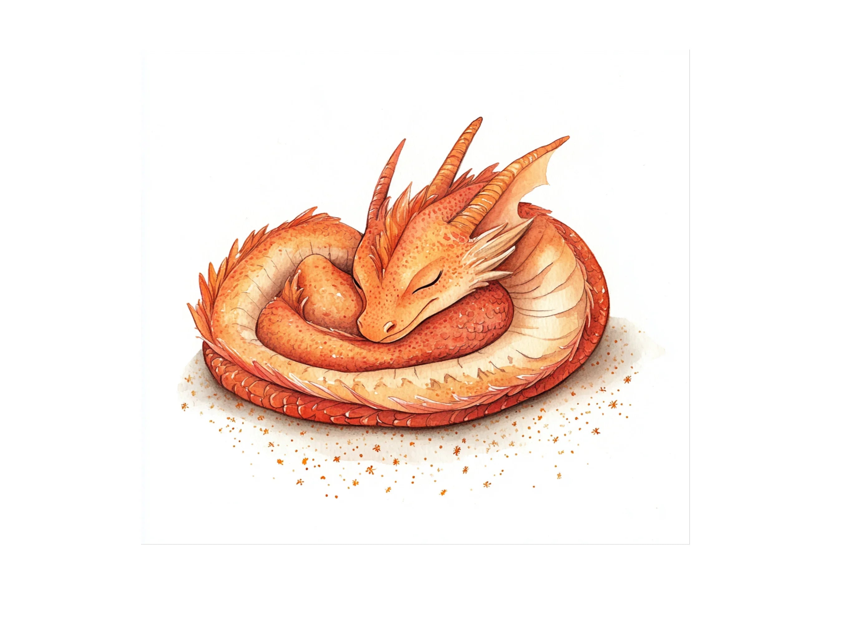 Cute Sleeping Dragon Clipart Bundle