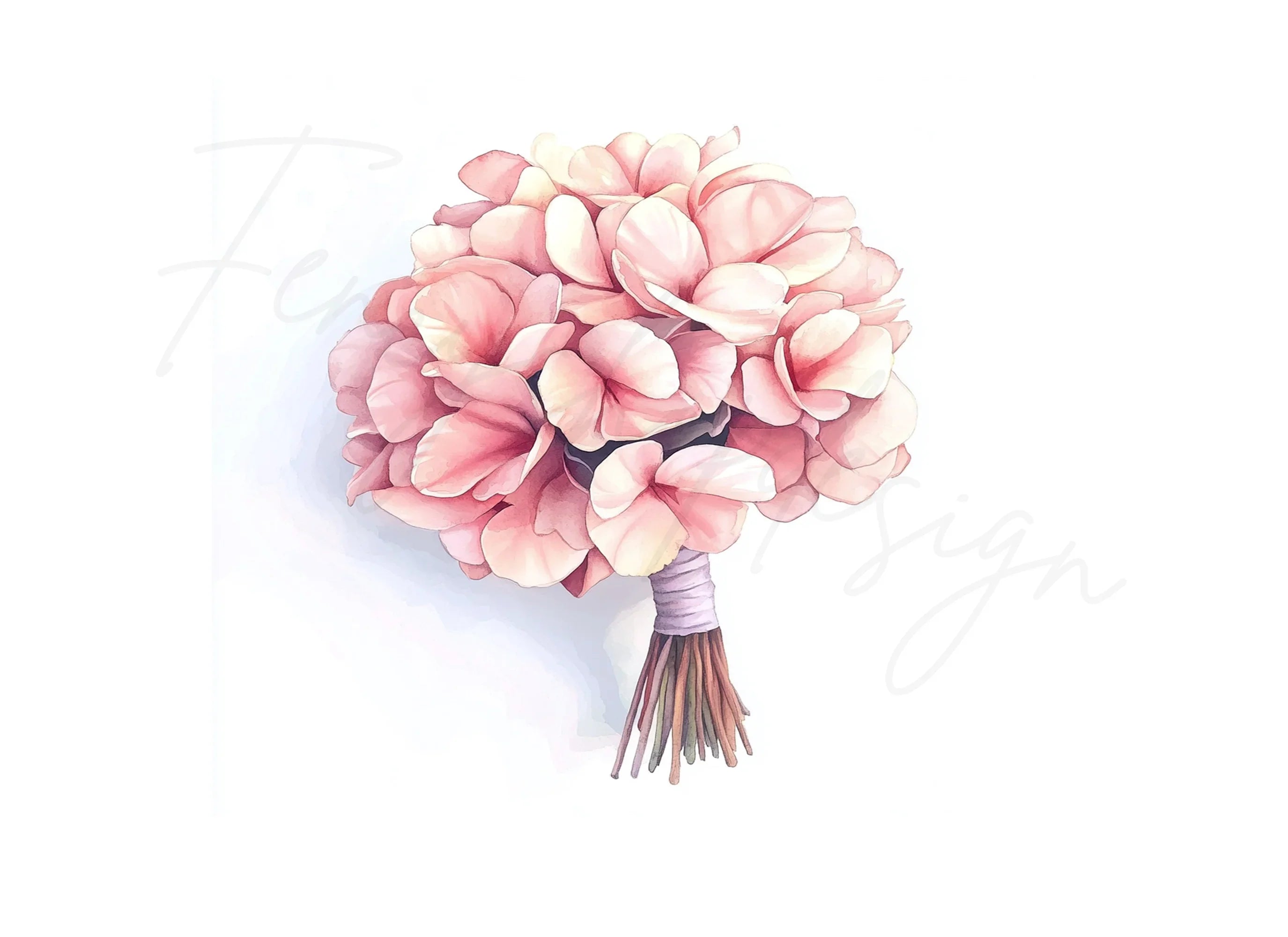 Pink Floral Bouquet Clipart Bundle