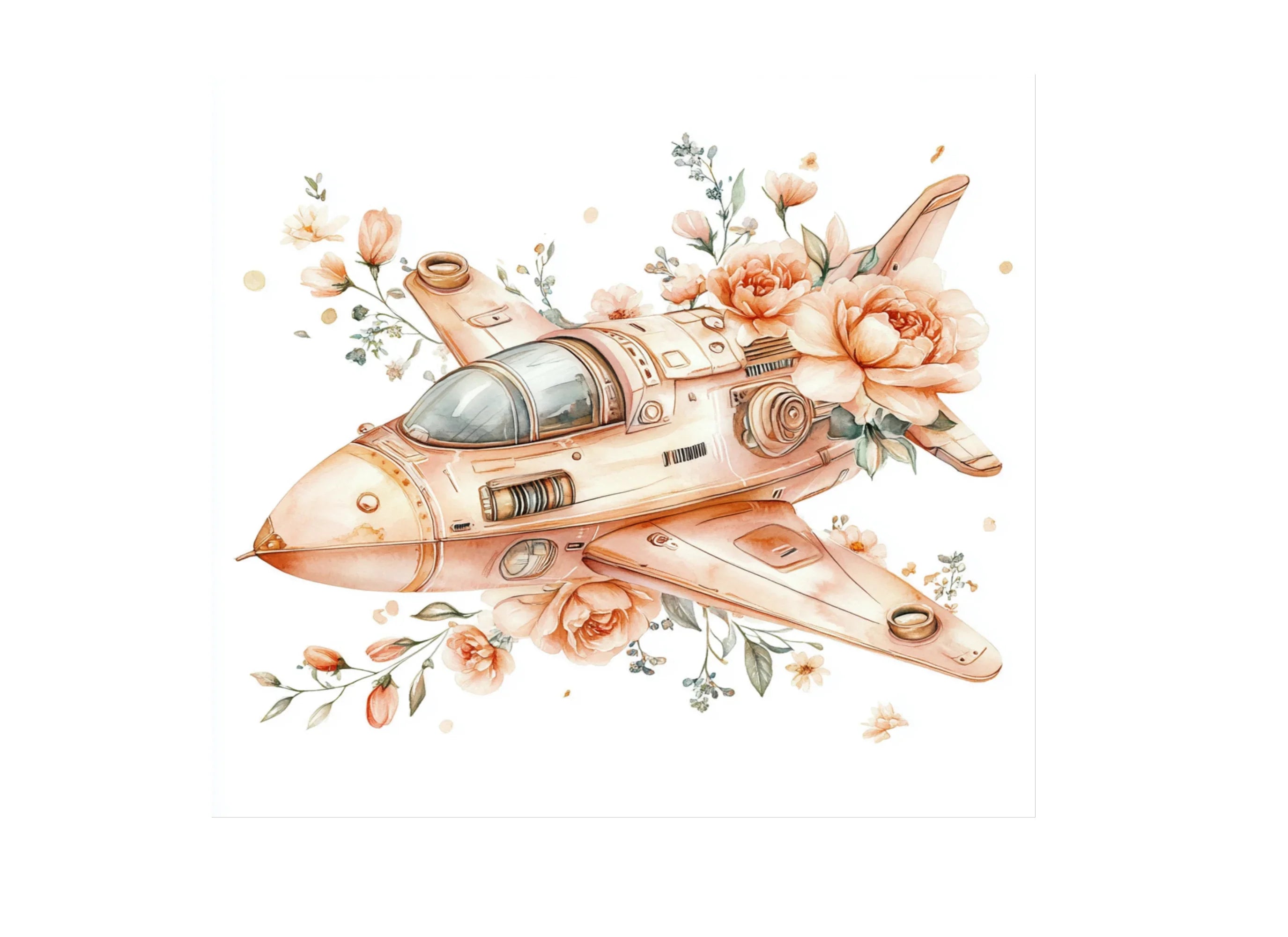Floral Spacecraft Clipart Bundle