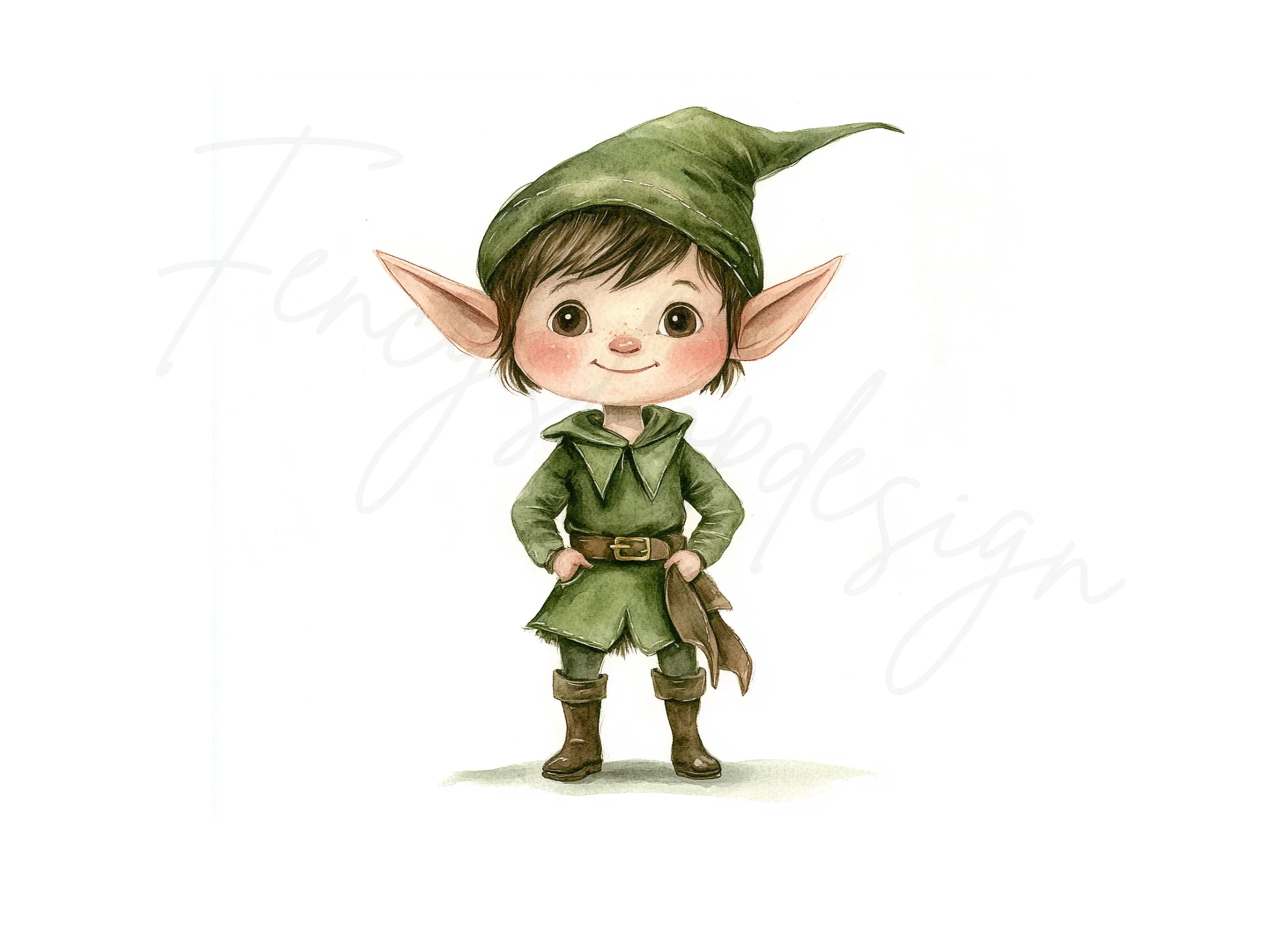 Cute Elf Boy Clipart Bundle