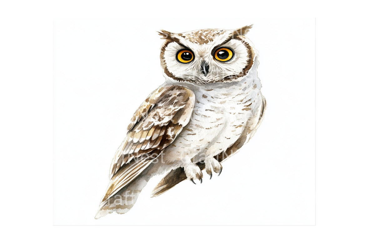 Realistic Watercolor Owl Clipart Designs Planner