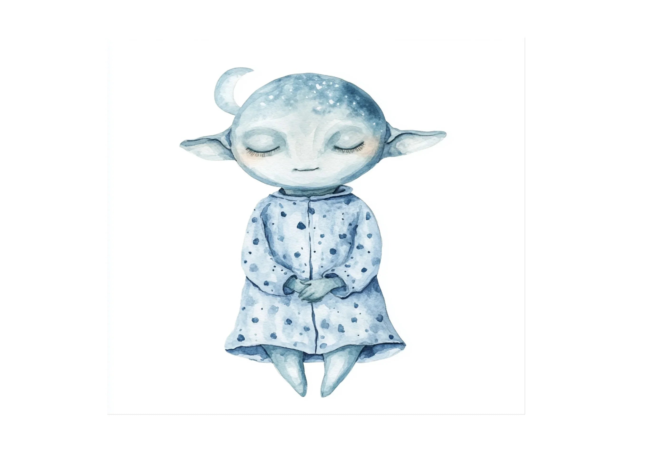 Sleeping Blue Elf Clipart Bundle