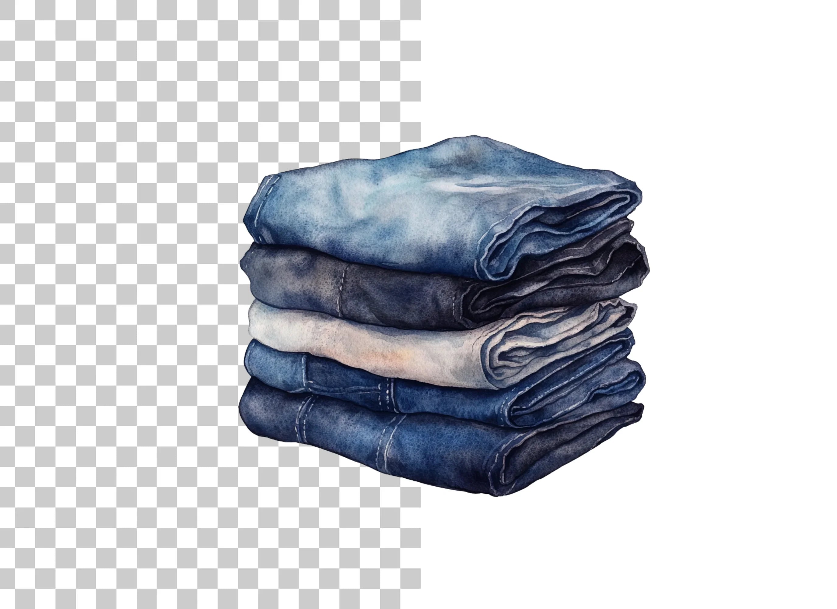 Stacked Jeans Clipart Bundle