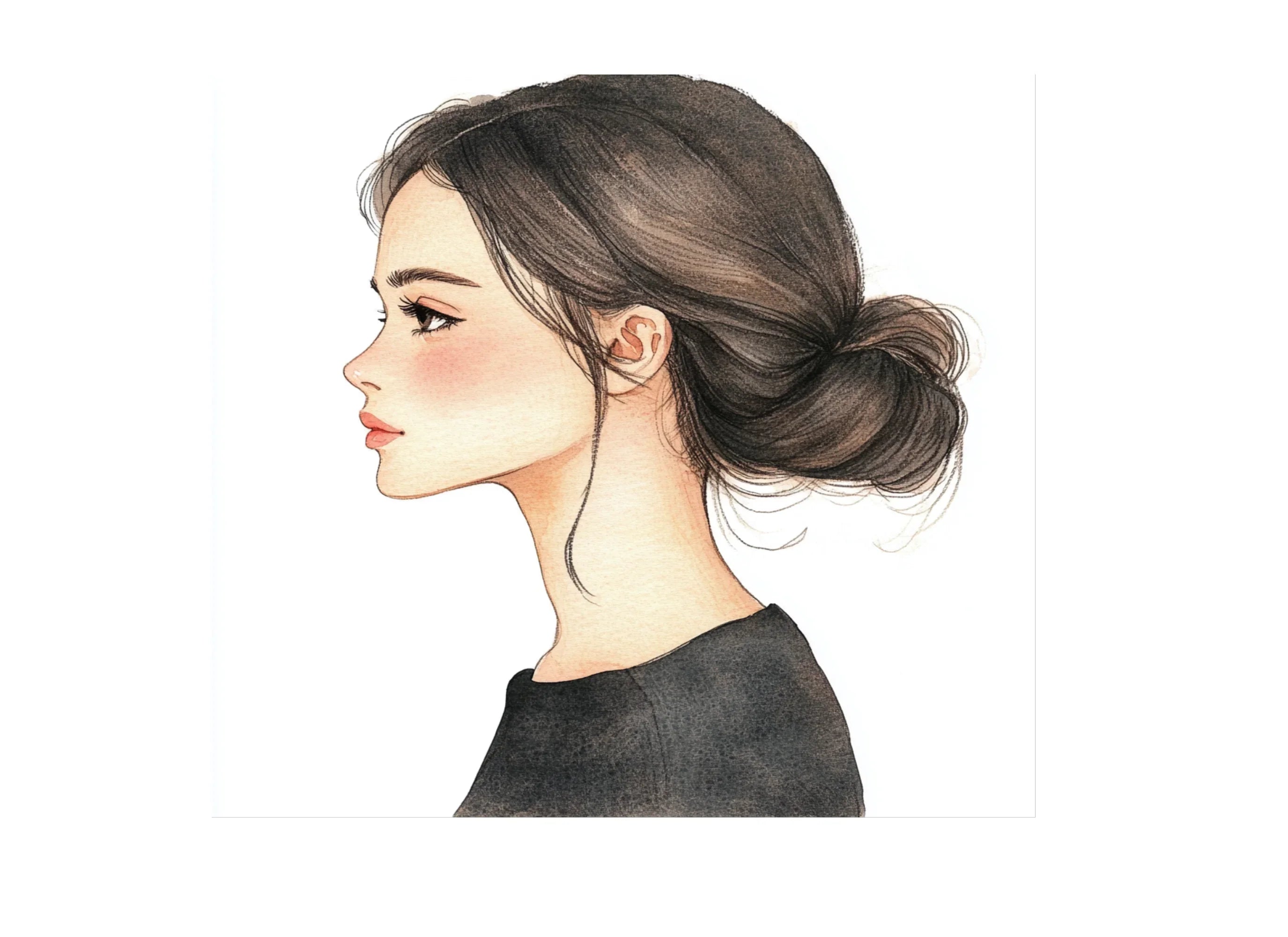 Elegant Women Bun Hairstyle Clipart Bundle