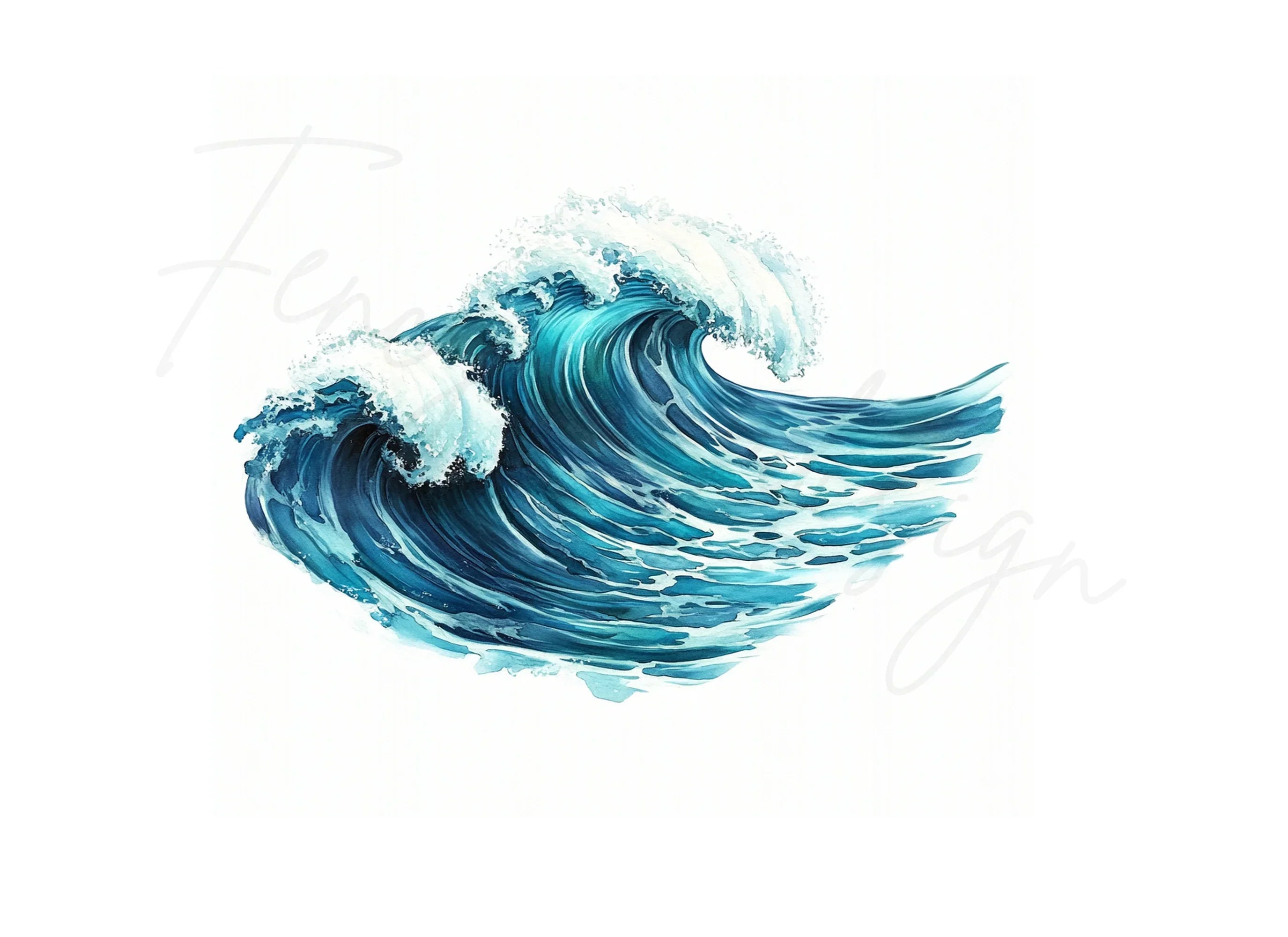 Dynamic Ocean Waves Clipart Bundle