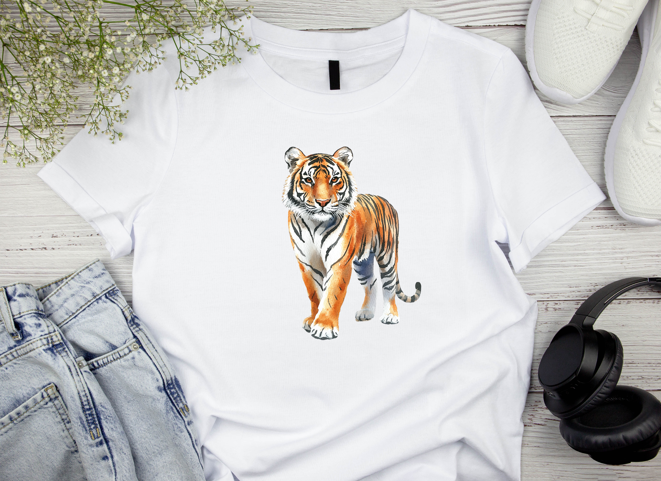 Vibrant Tiger Splatter Clipart Bundle