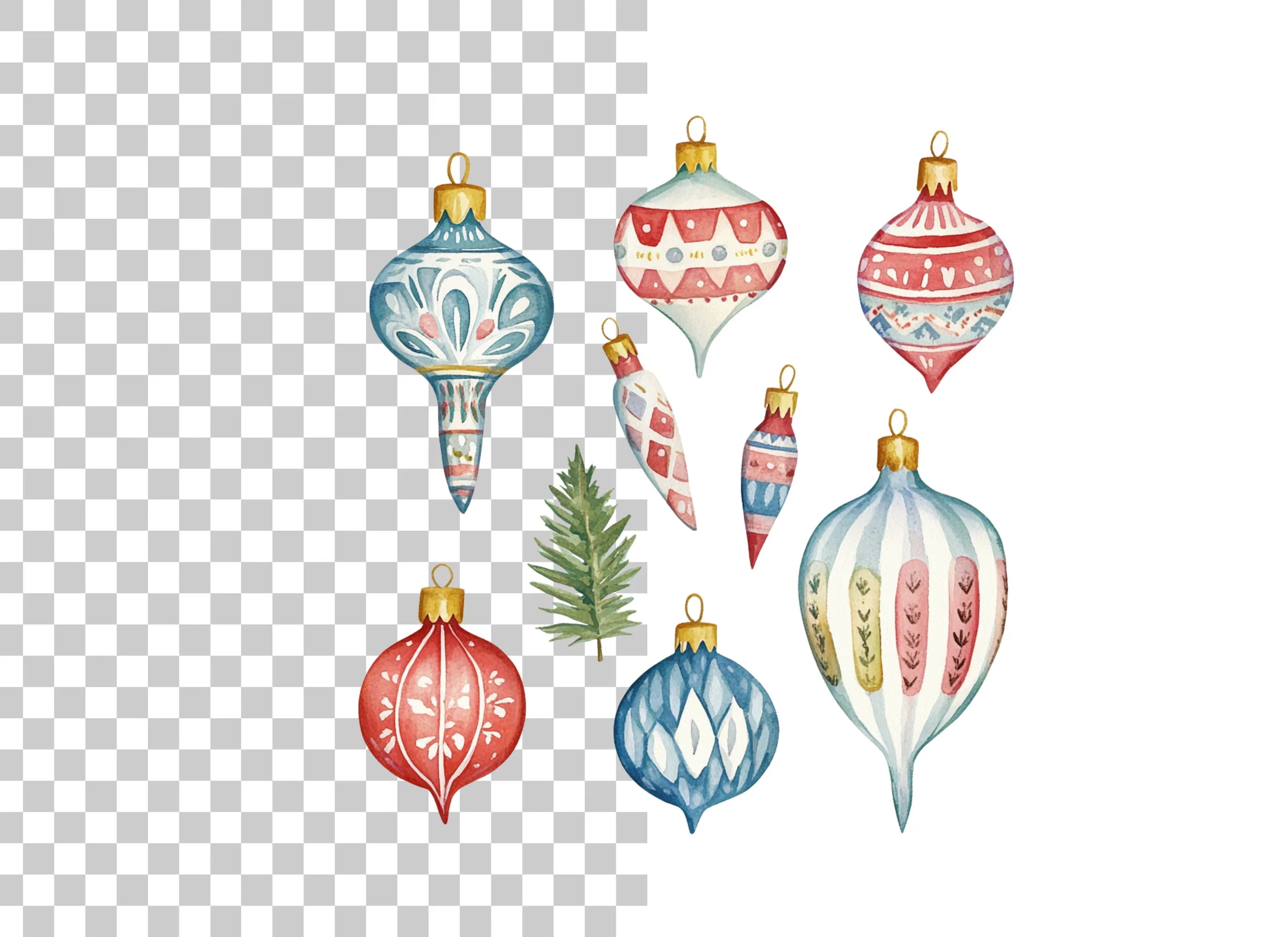 Christmas Ornaments Clipart Bundle