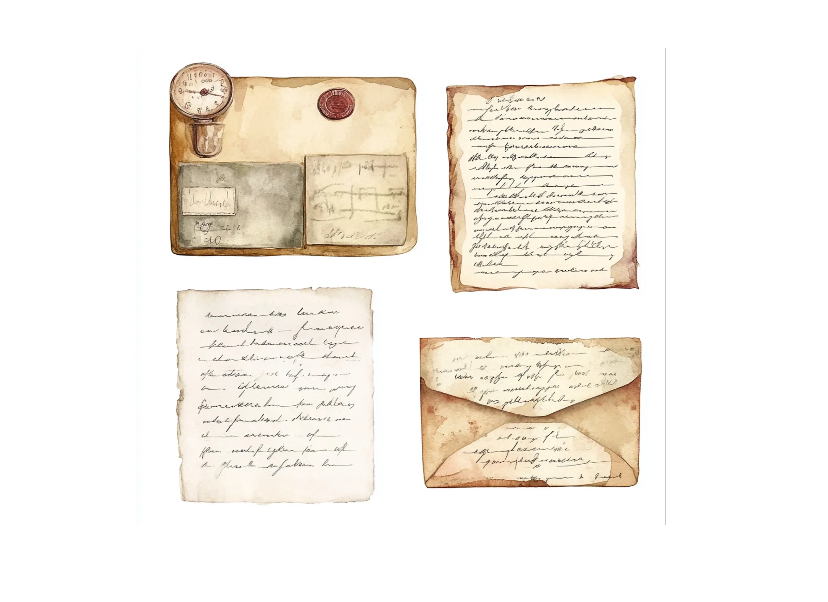 Vintage Letter Envelope Clipart Bundle