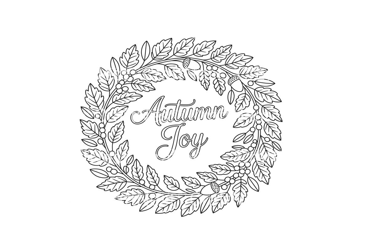 Autumn Joy Wreath Coloring Books