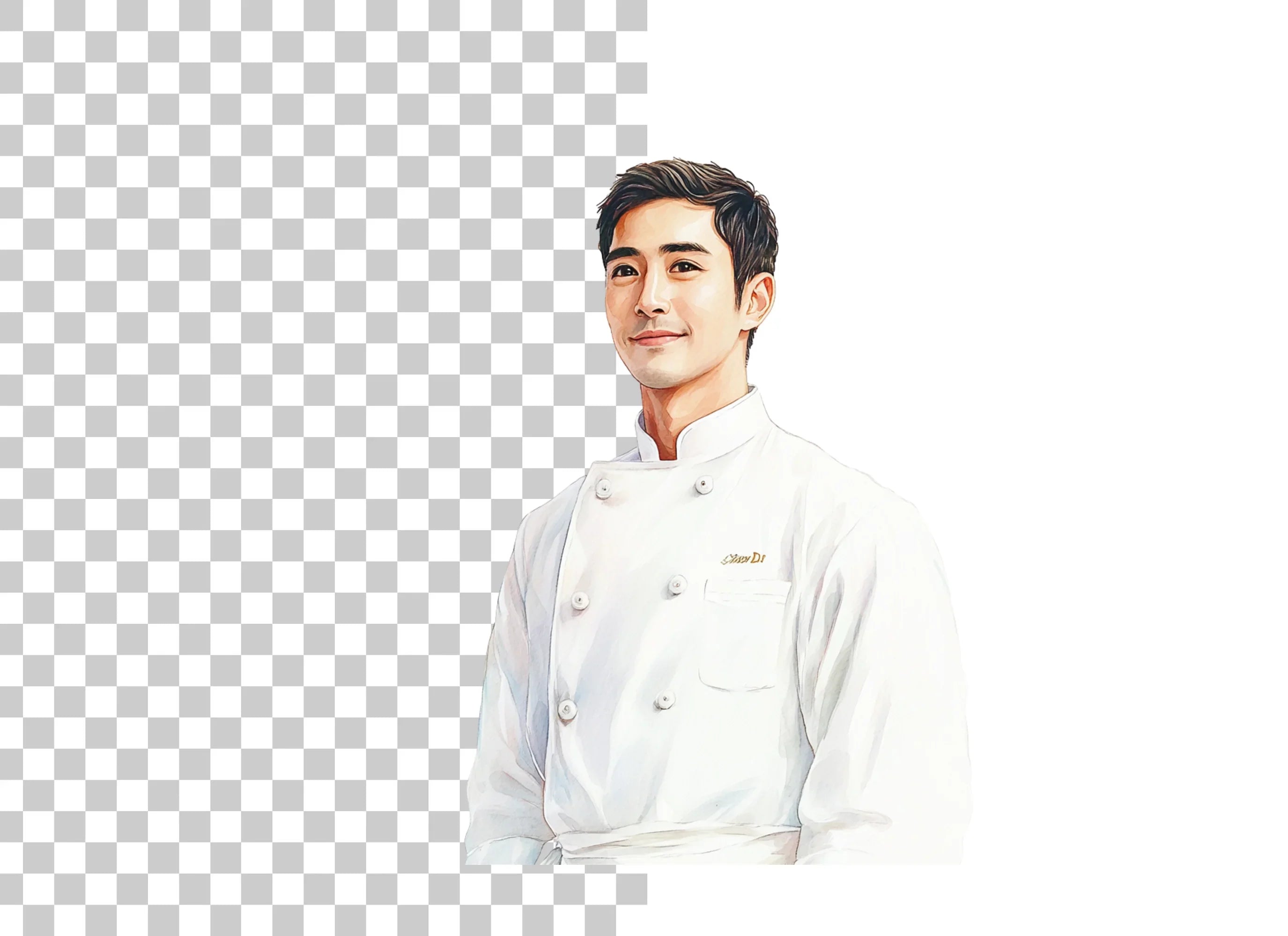 Smiling Male Chef Portrait Clipart Bundle