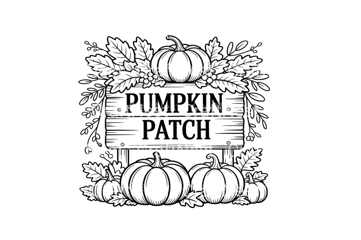 Autumn Pumpkin Sign Coloring Books