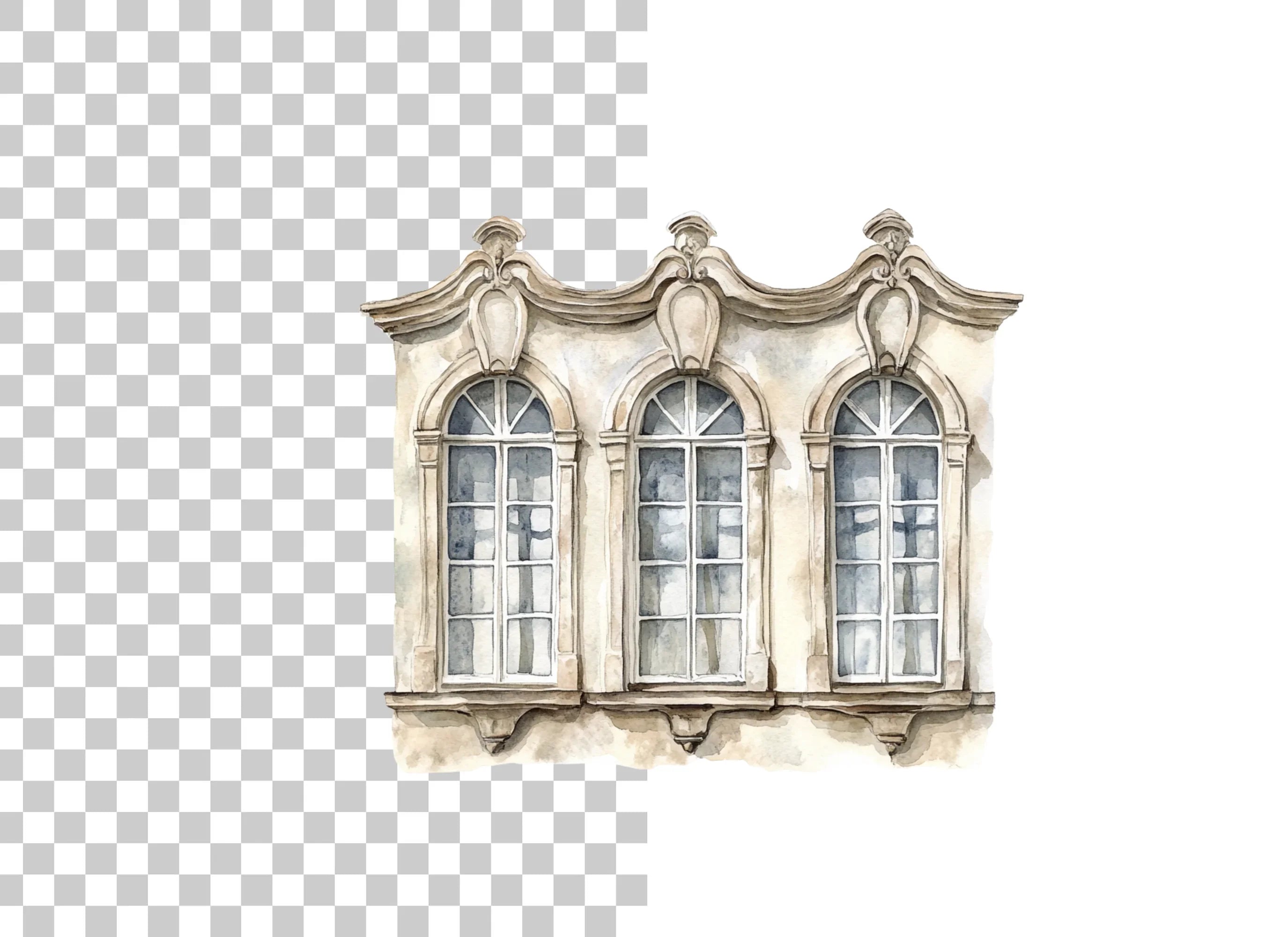 Triple Arch Window Clipart Bundle