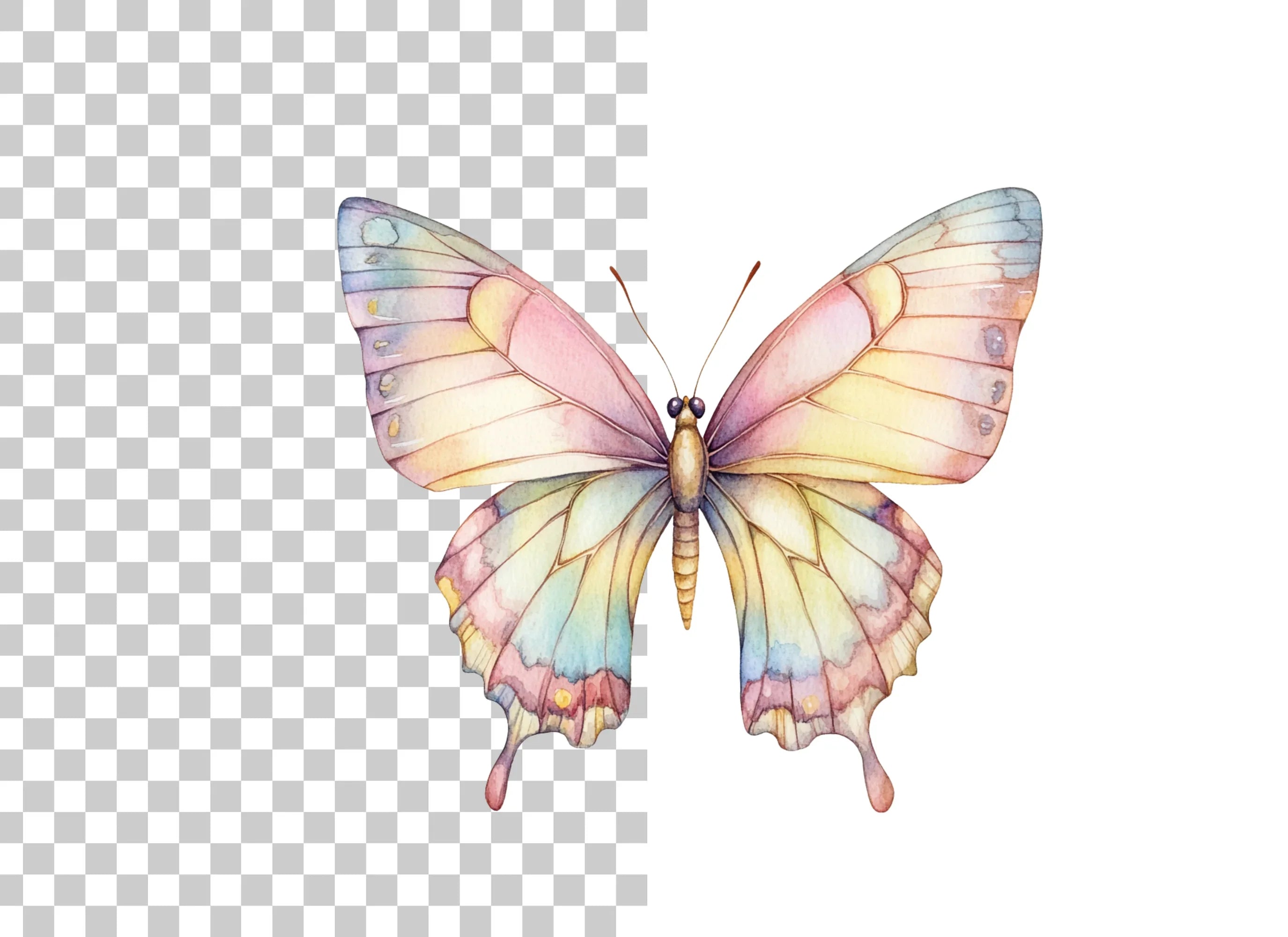 Pastel Butterfly Clipart Bundle