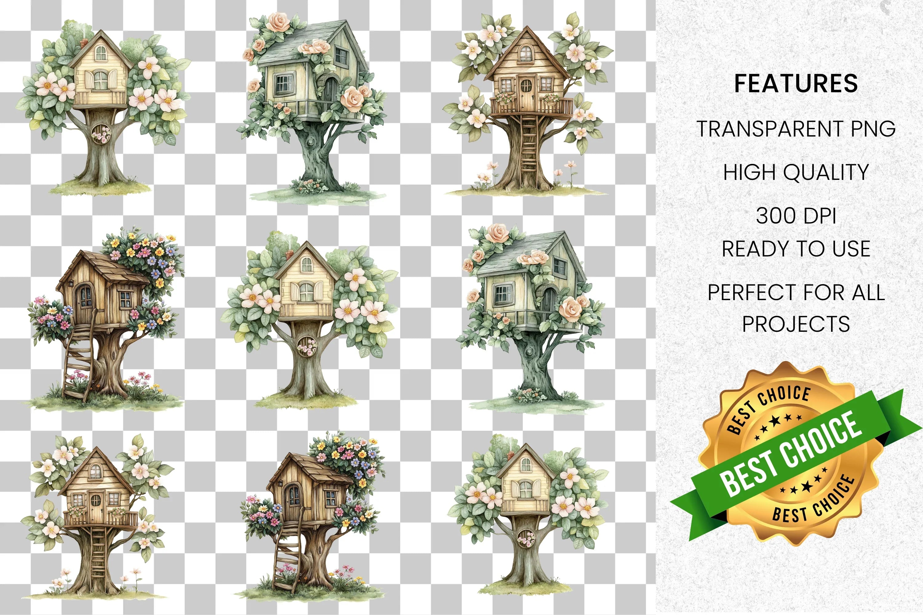 Treehouse Clipart Bundle