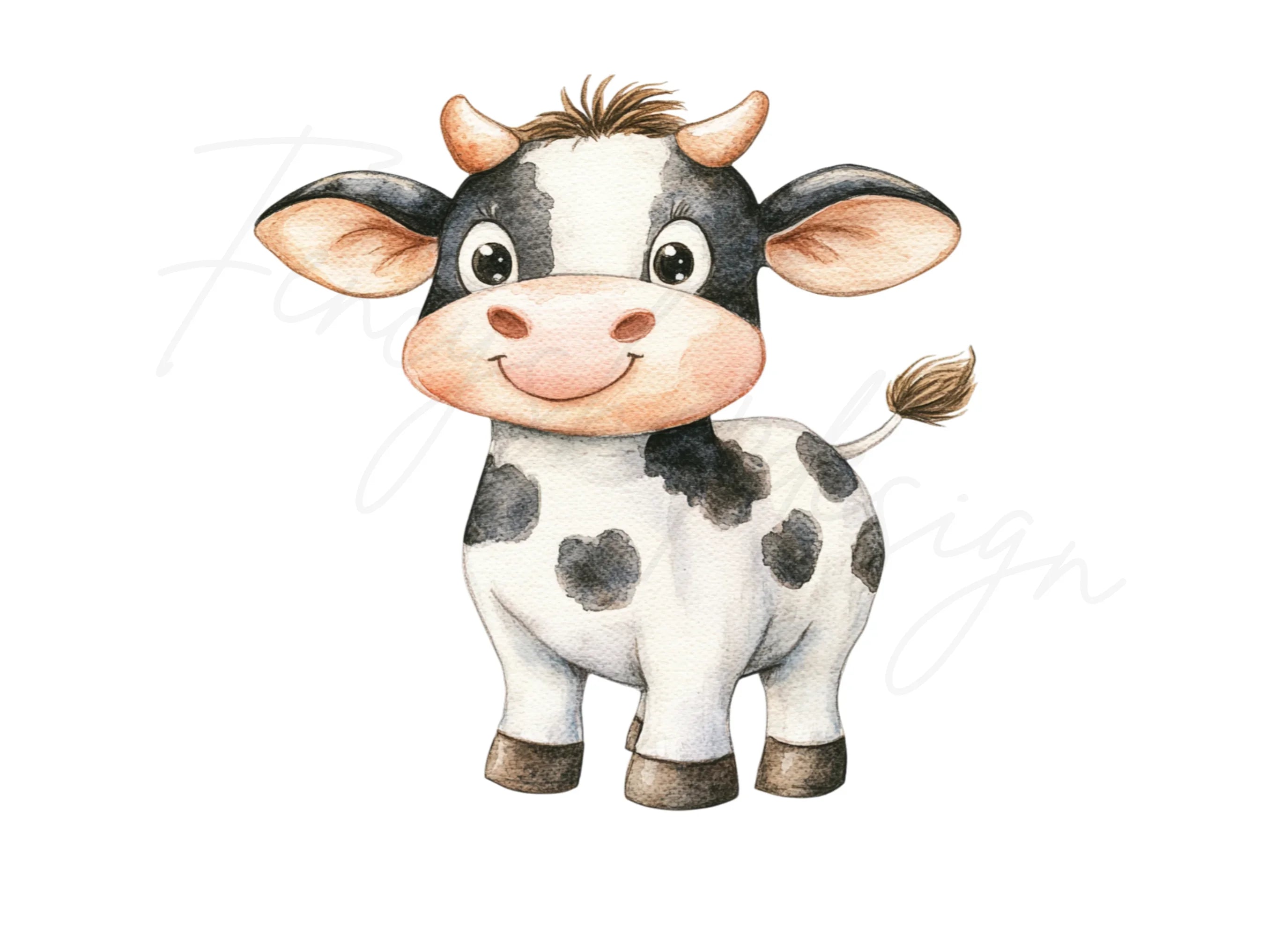 Cute Baby Cow Clipart Bundle